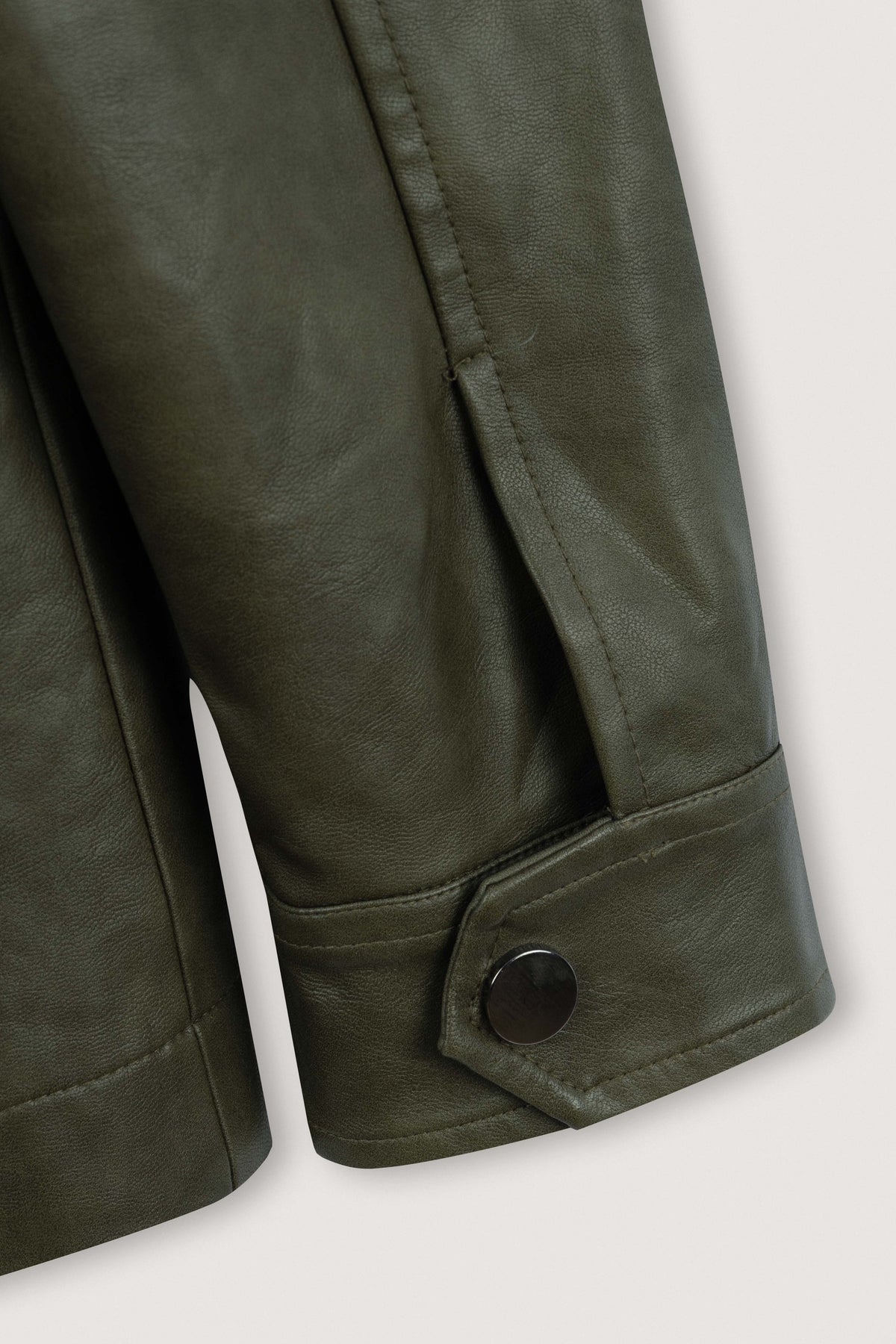Light Brown Green Leather Jacket - De Backers - 3