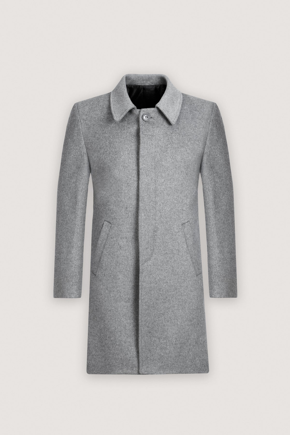 Light Gray Felt Classic Coat - De Backers - 5