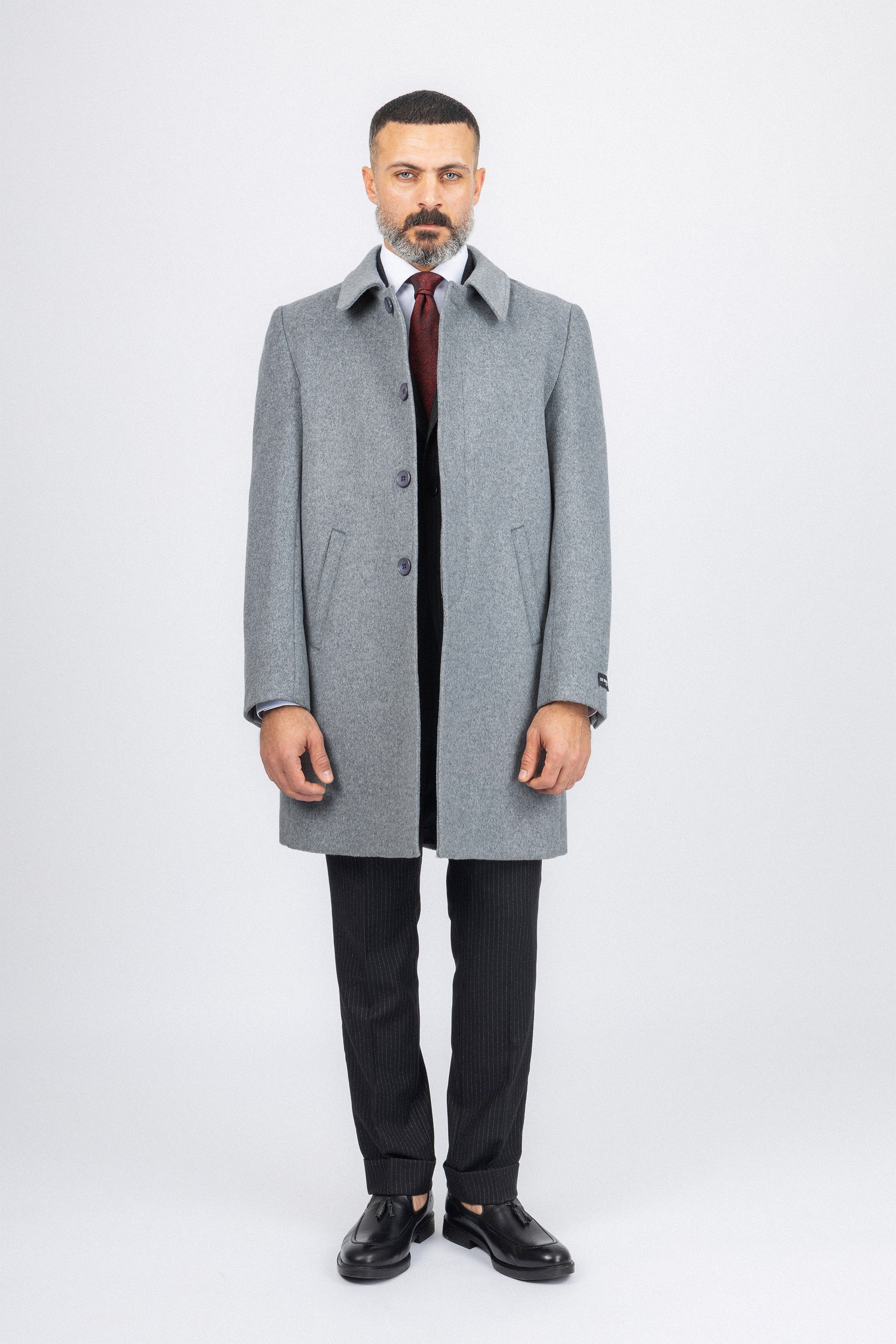Light Gray Felt Classic Coat