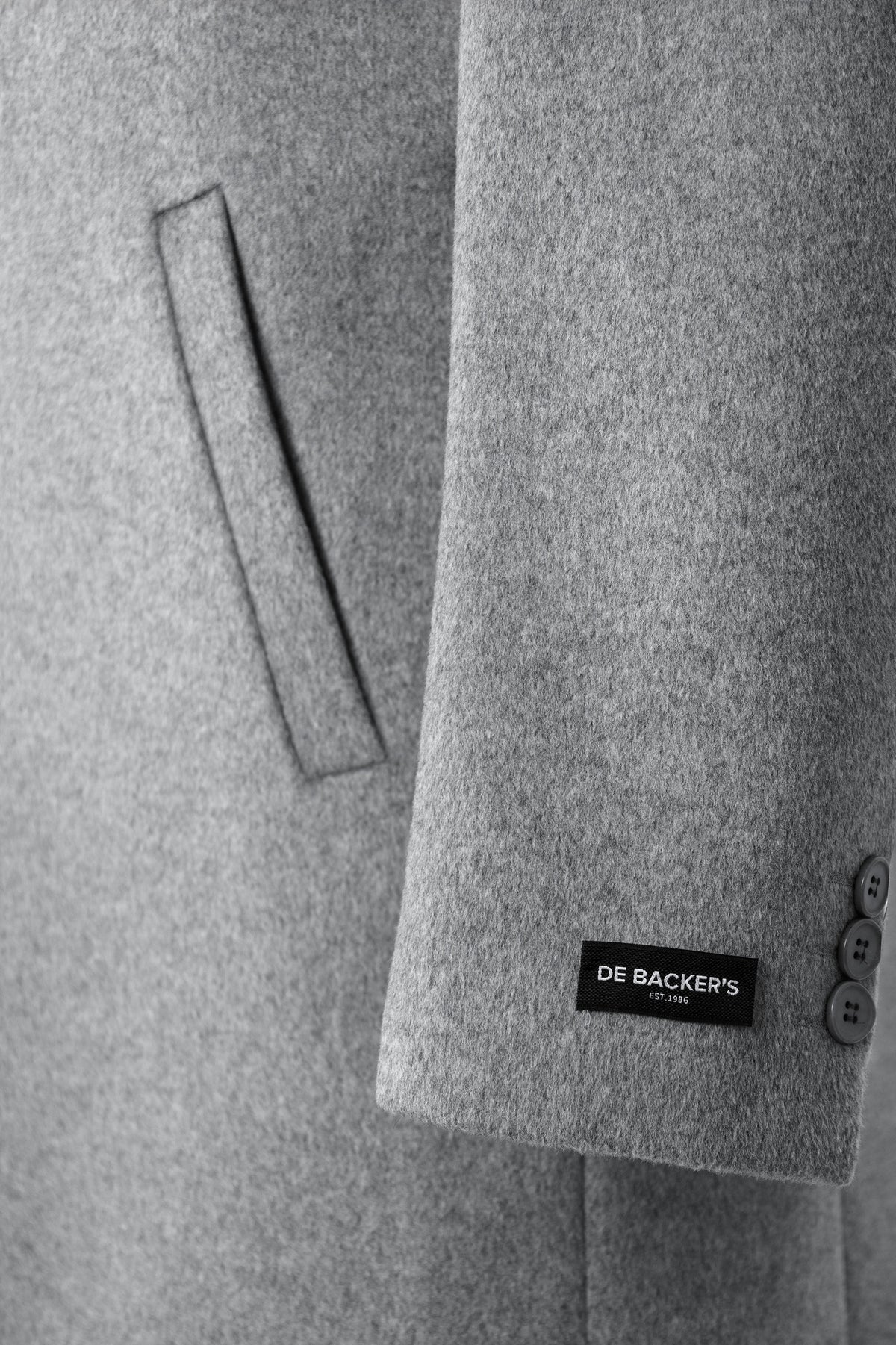 Light Gray Felt Classic Coat - De Backers - 6