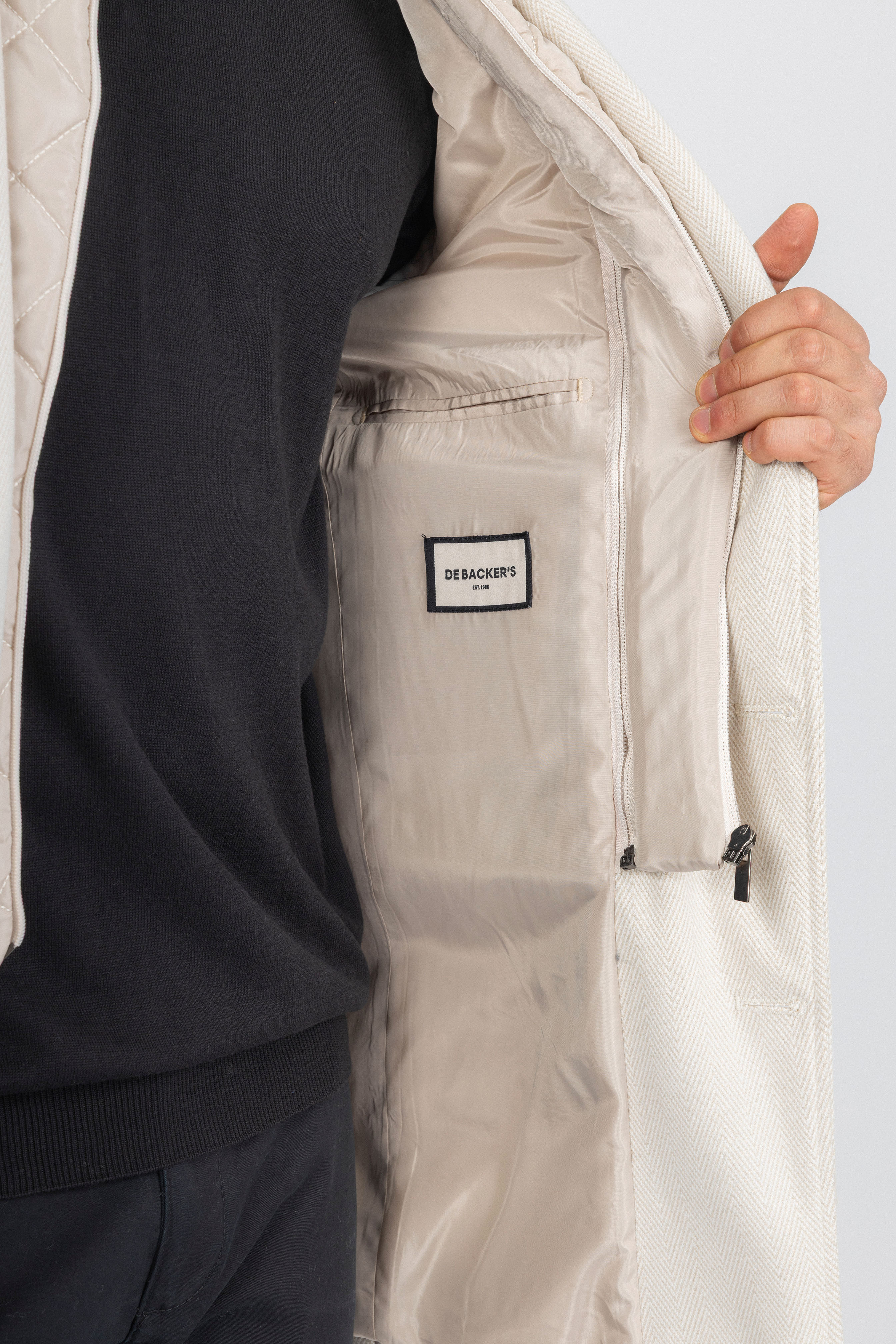 Off White Short Coat with removable vest