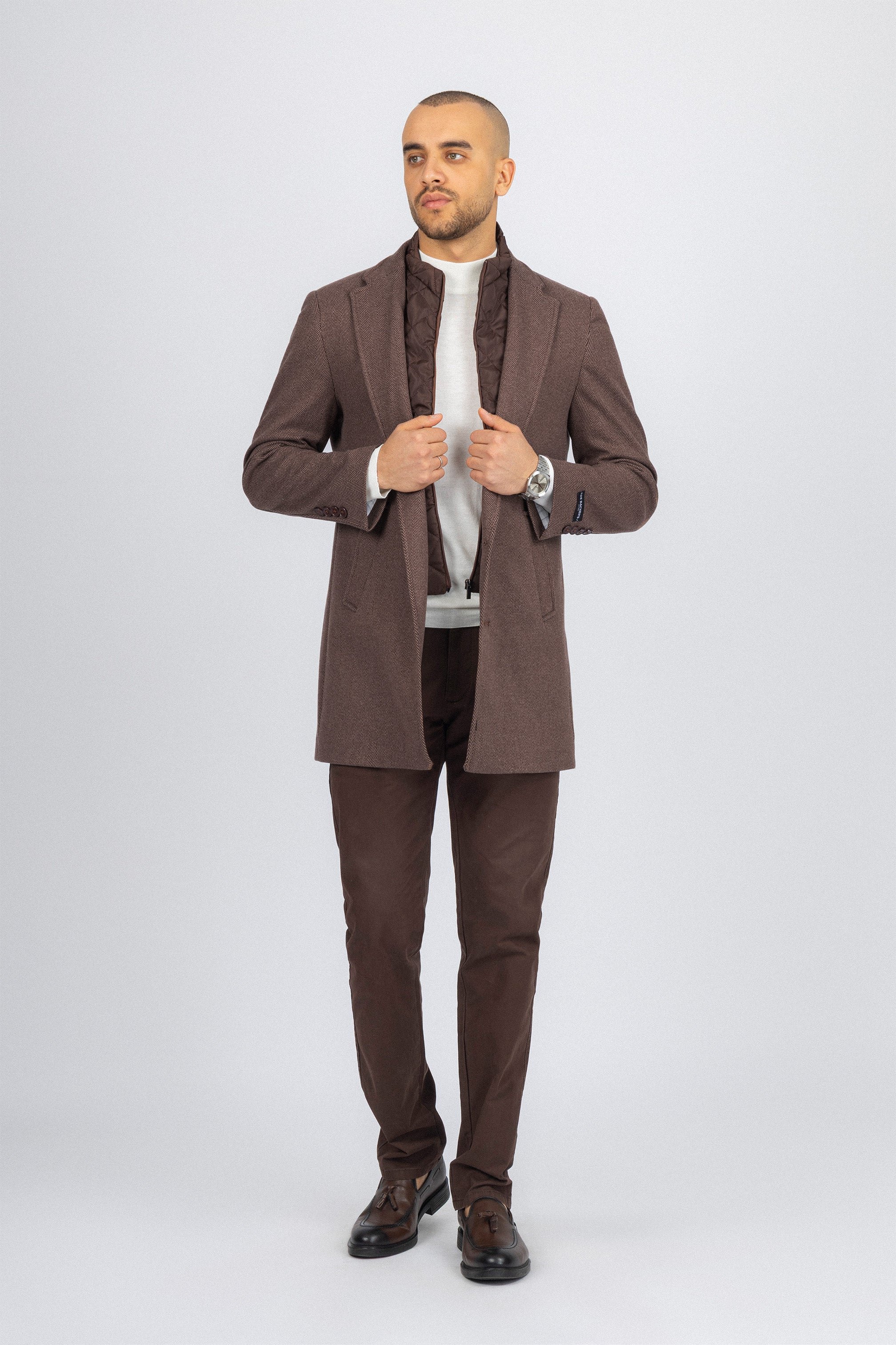 Light Brown Short Coat with removable vest