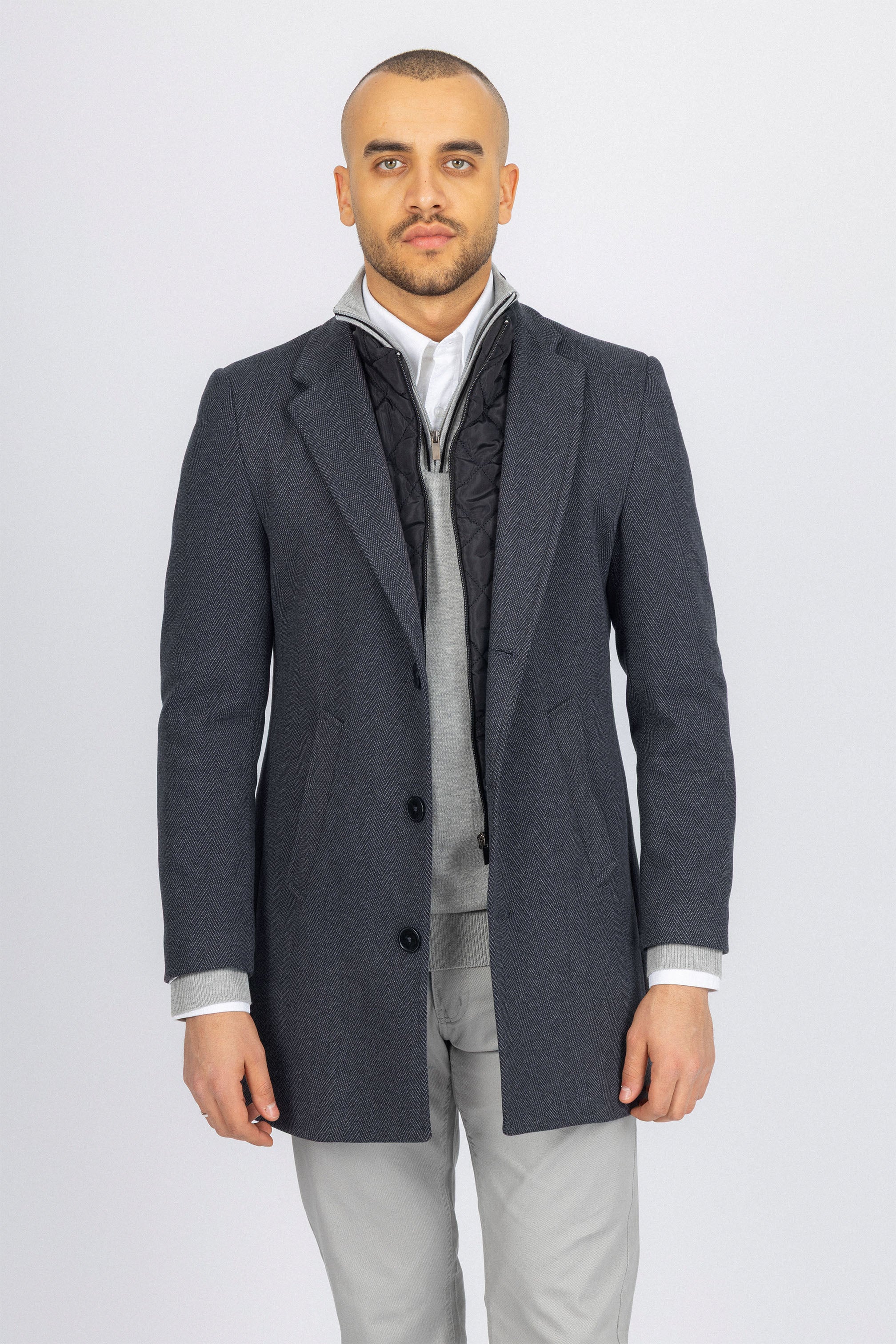 Gray Short Coat with removable vest