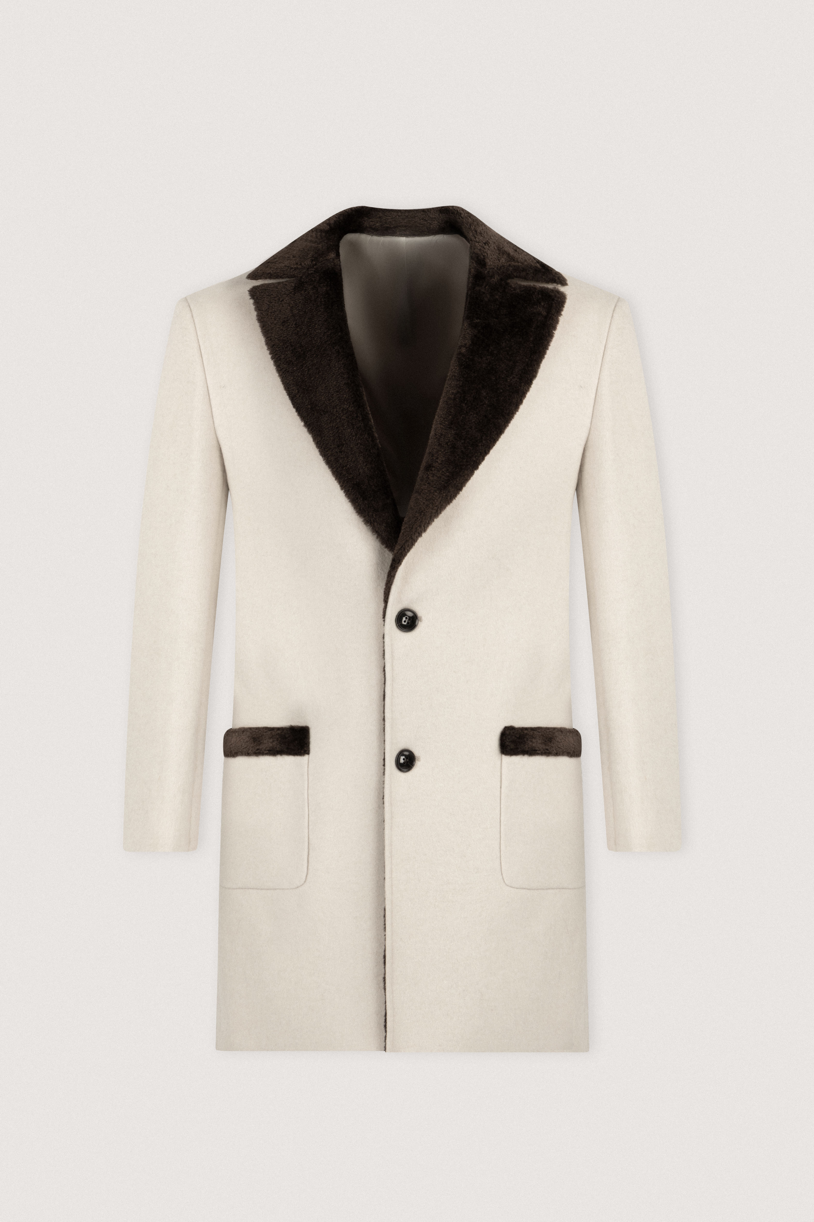 Off White Felt Classic Coat