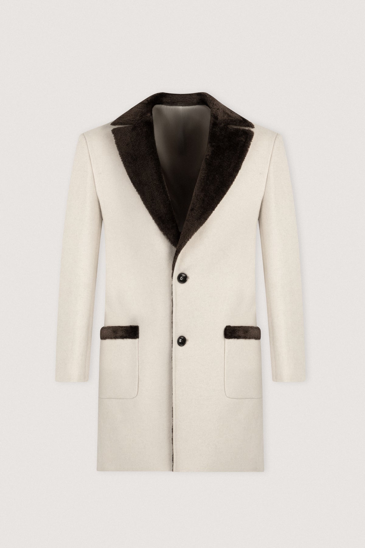 Off White Felt Classic Coat - De Backers - 2