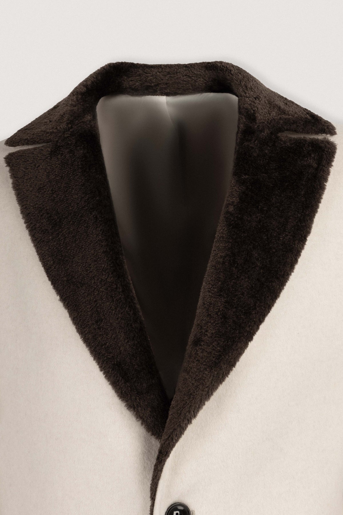 Off White Felt Classic Coat - De Backers - 3