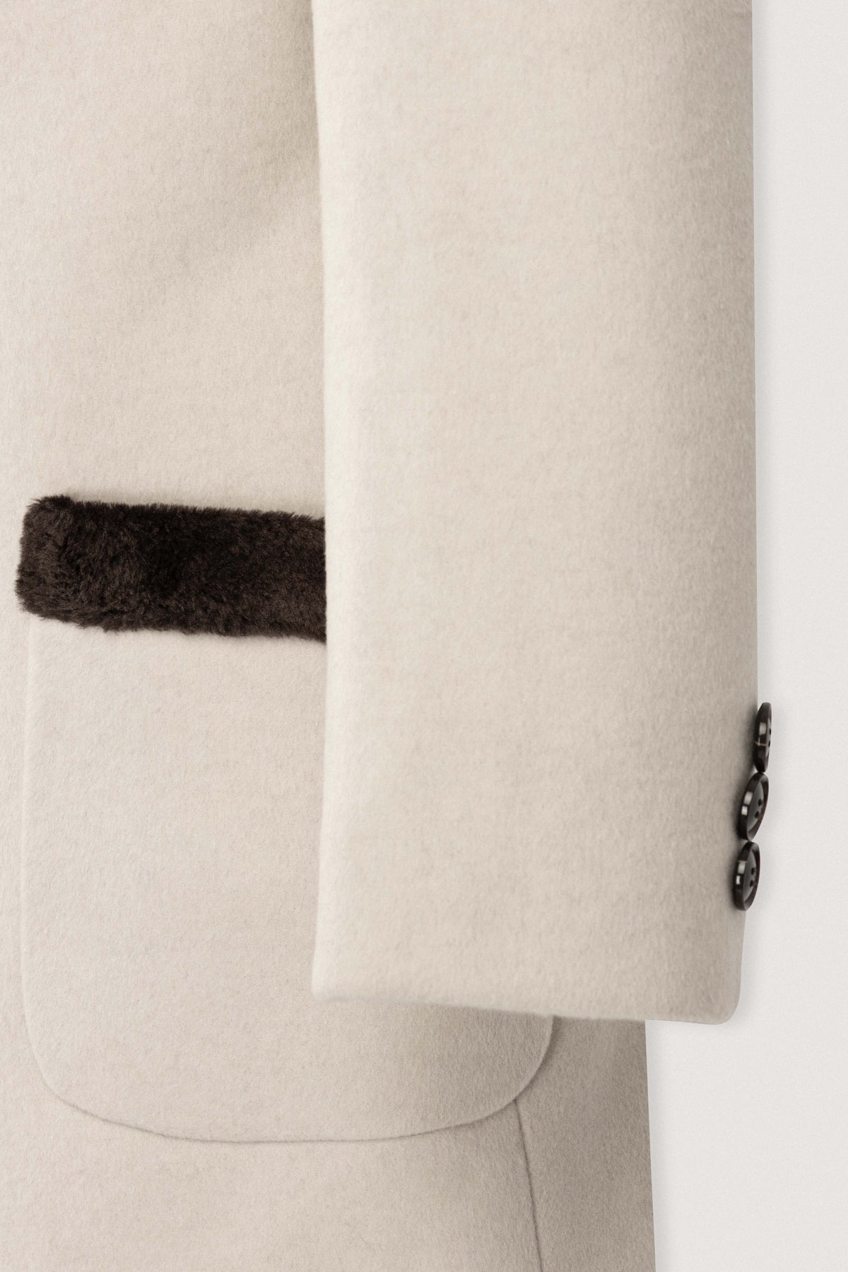 Off White Felt Classic Coat - De Backers - 4
