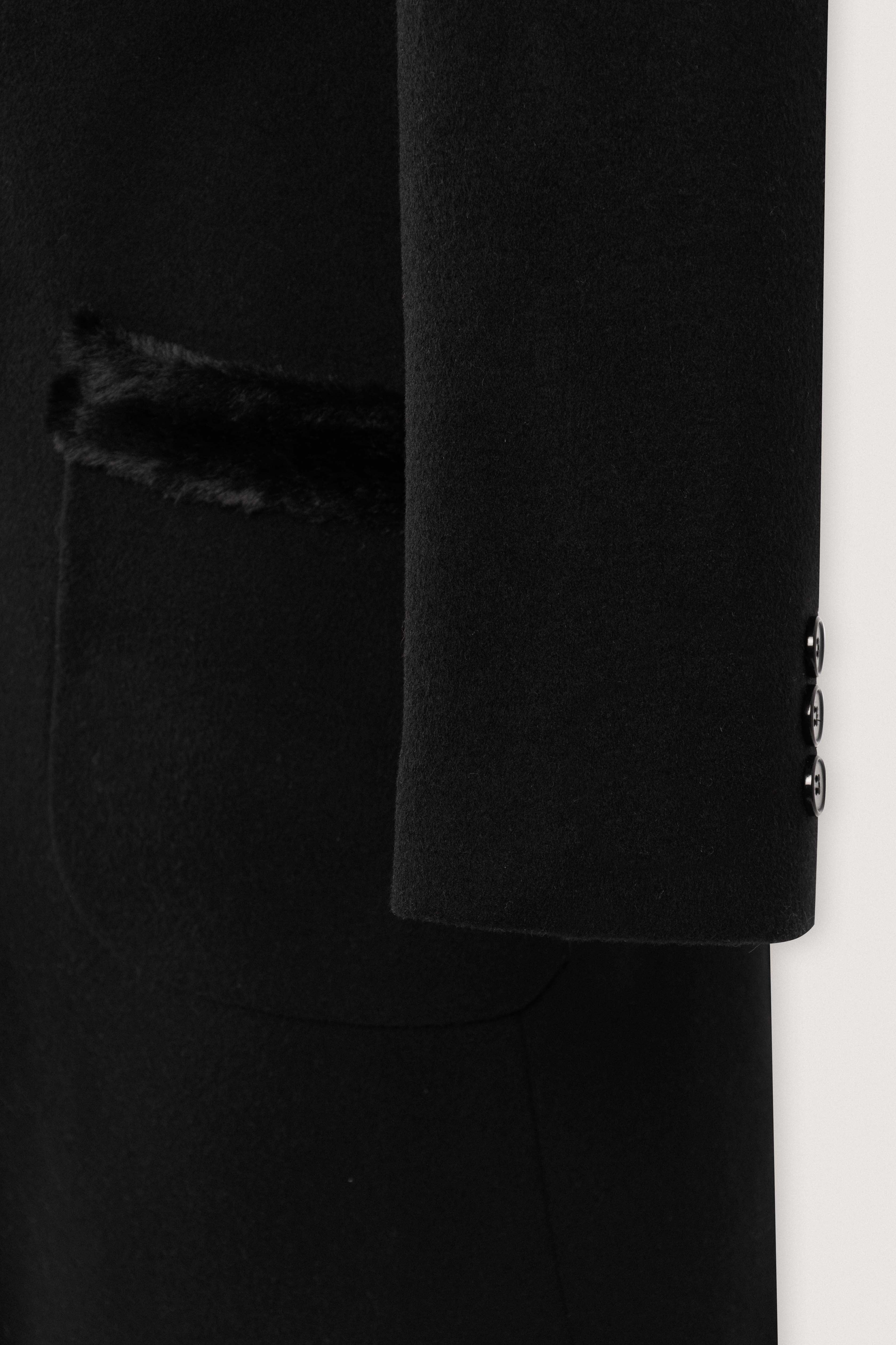 Black Felt Classic Coat