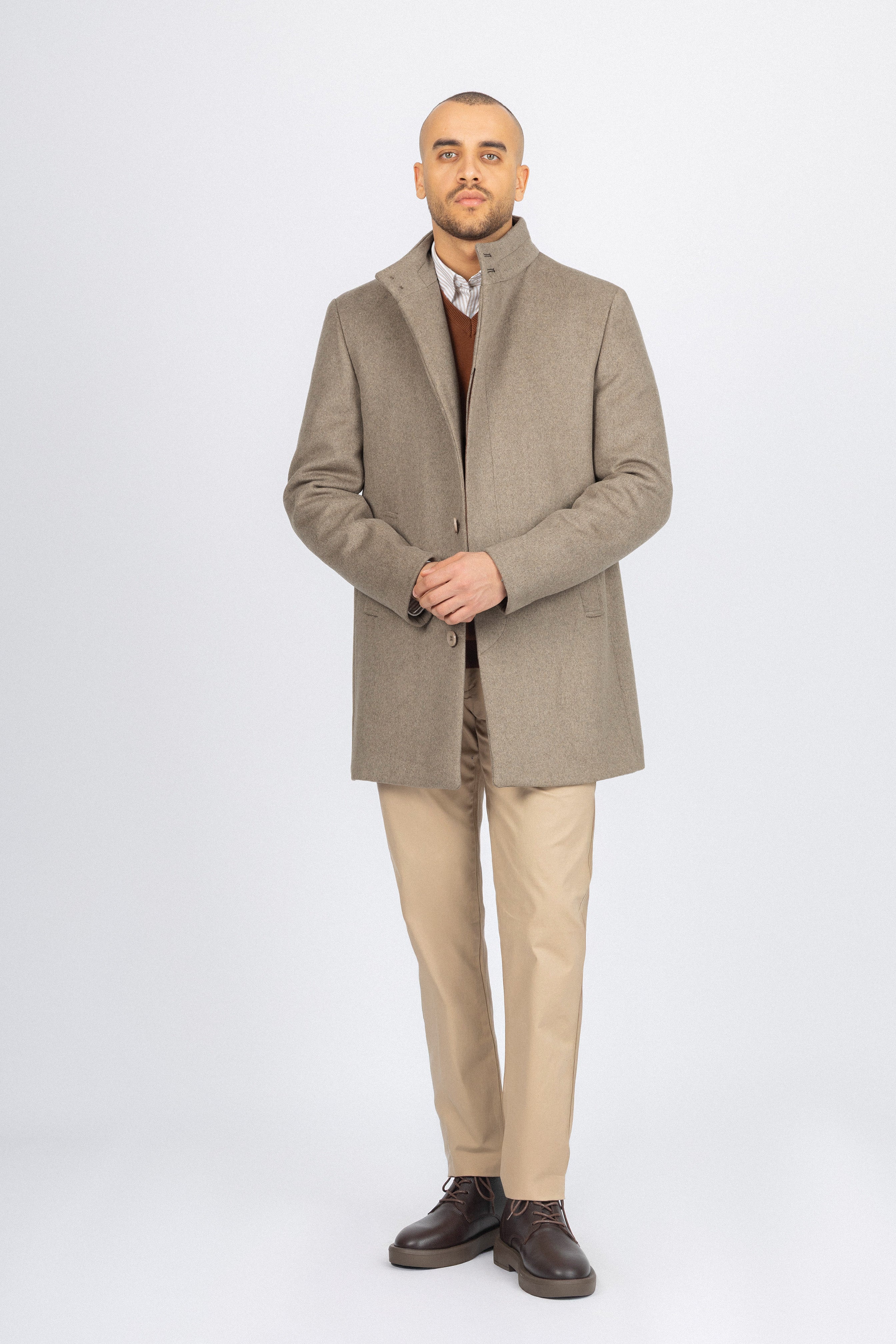 Dark Beige Half Coat