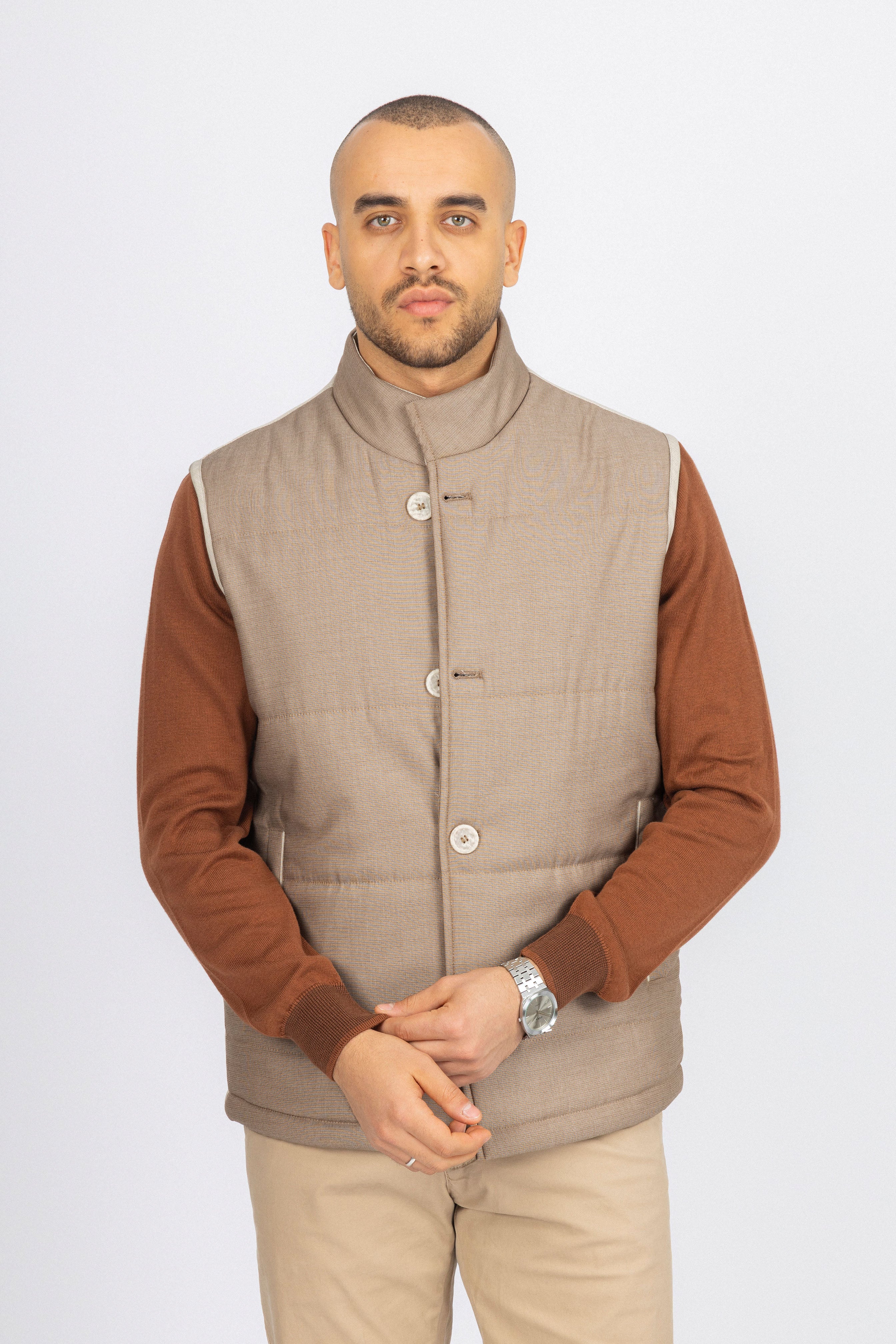 Light Beige Button-Up Vest