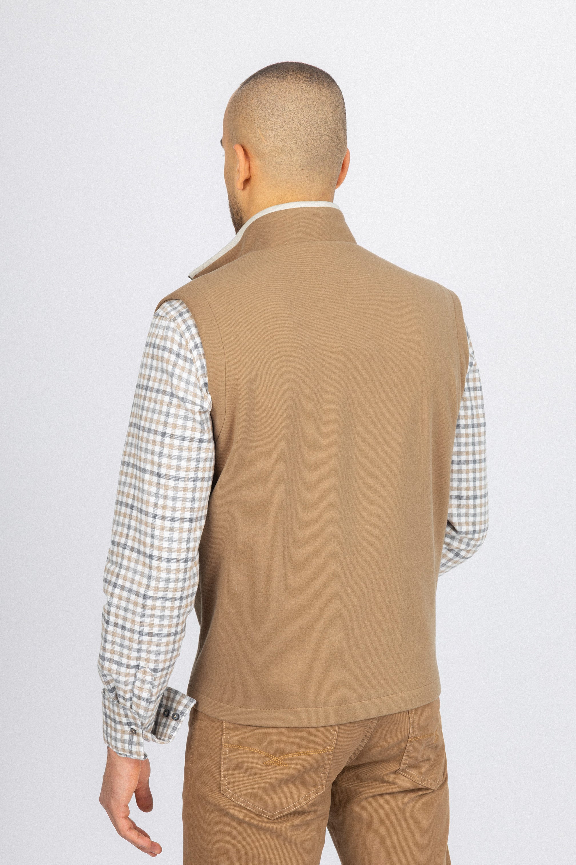 Light Brown Zip-Up Vest - De Backers - 4