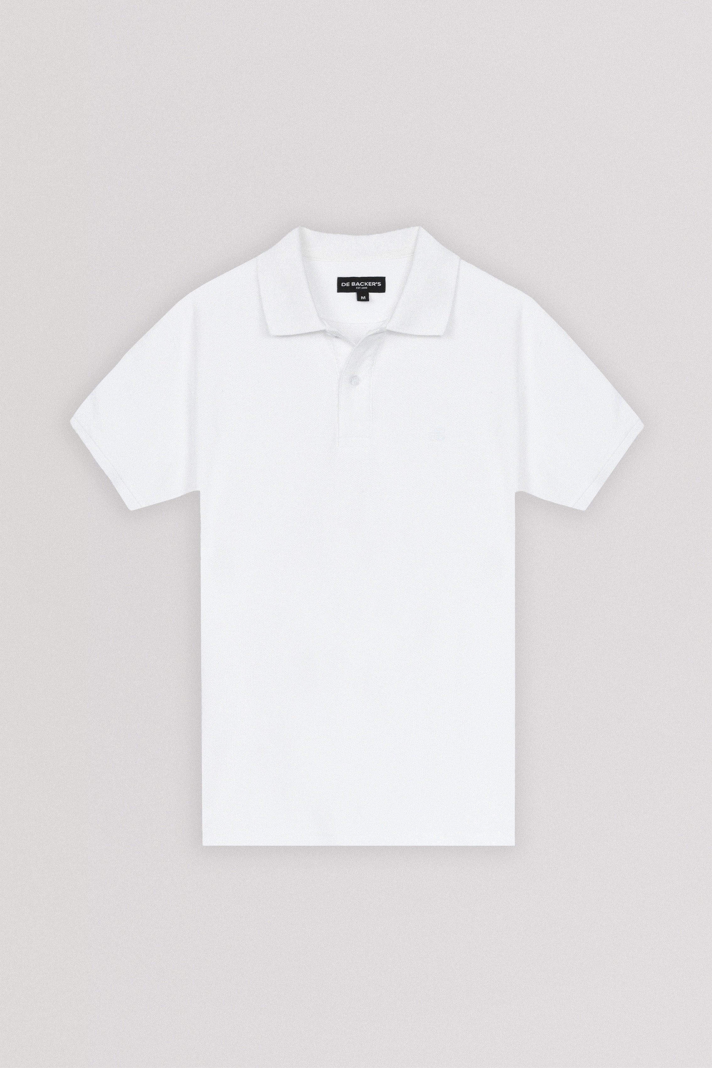 Pique White Cotton Polo
