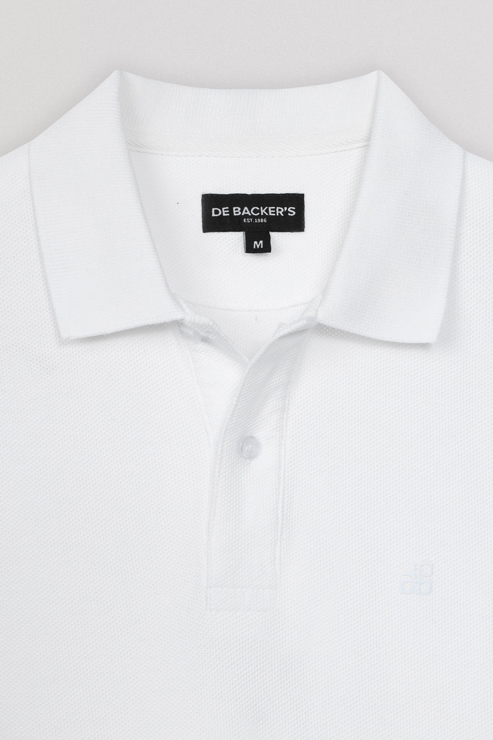 Pique White Cotton Polo