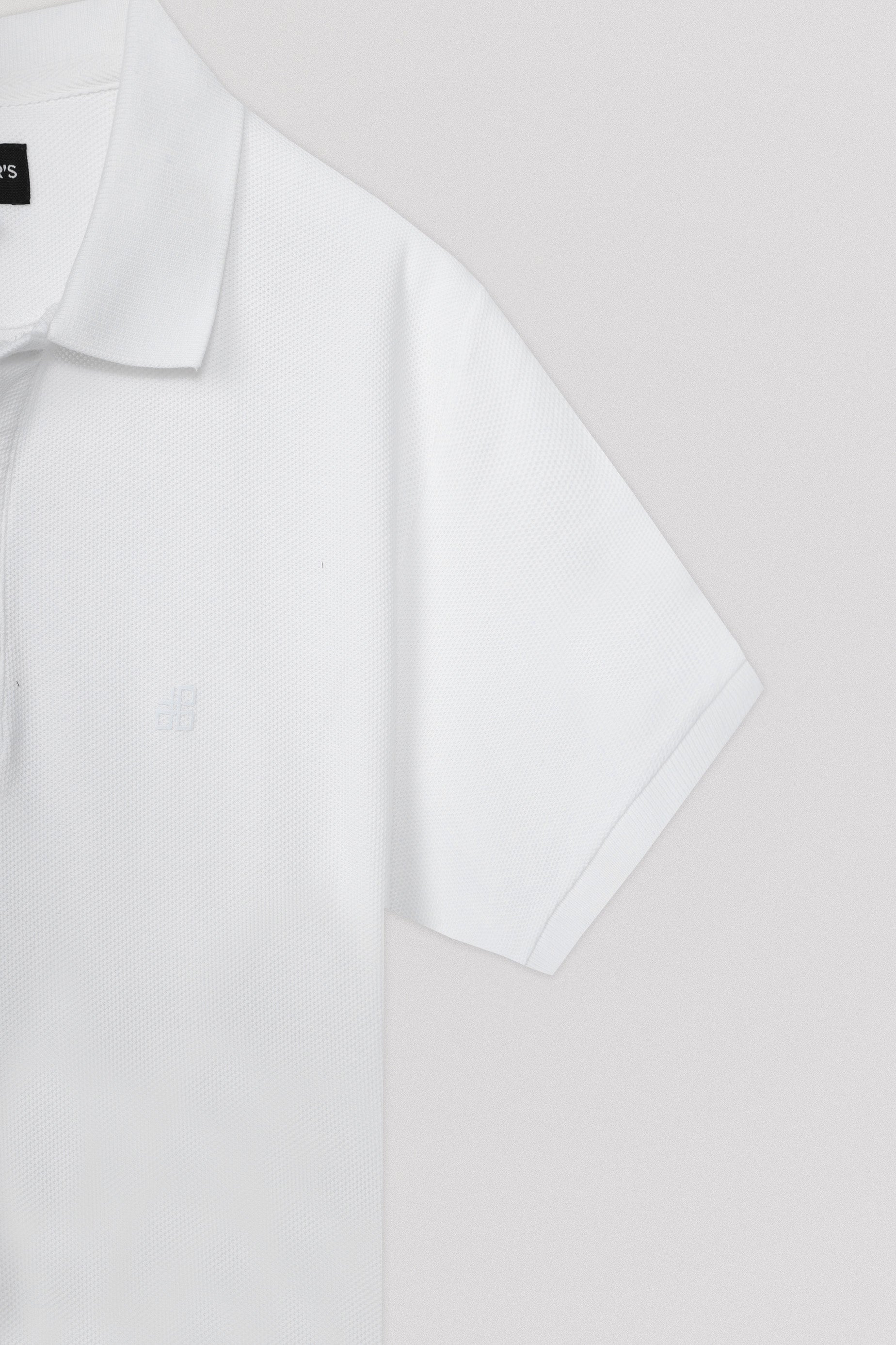 Pique White Cotton Polo