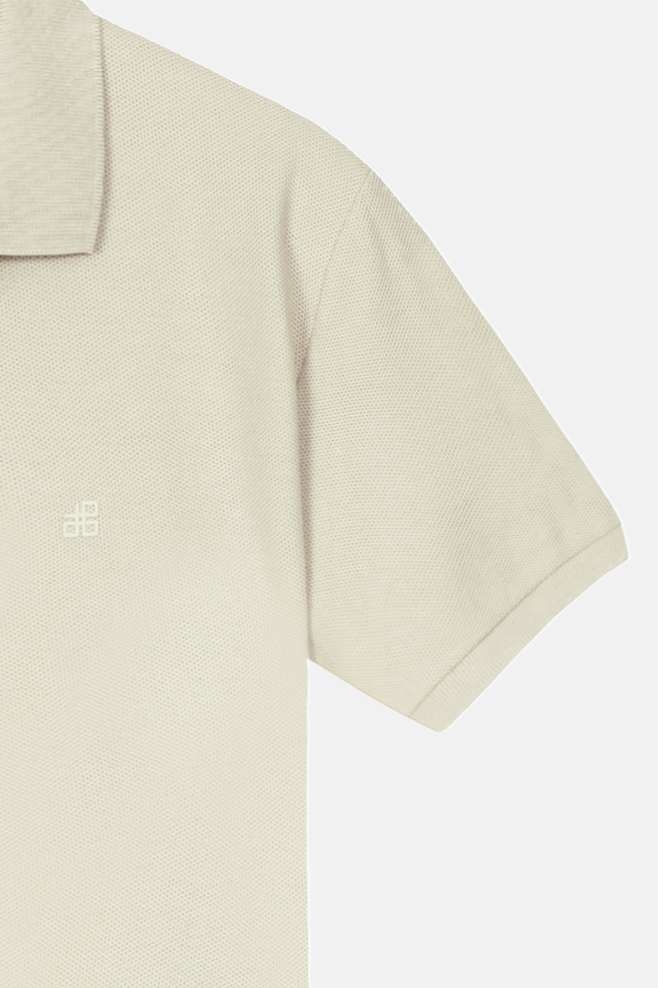 Pique Beige Cotton Polo