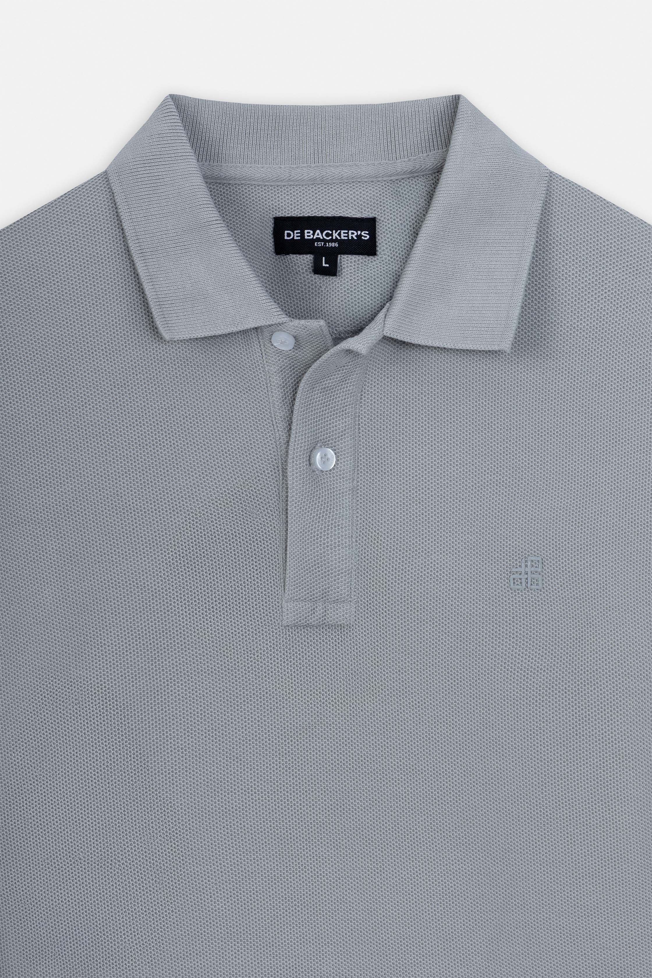 Pique Gray Cotton Polo