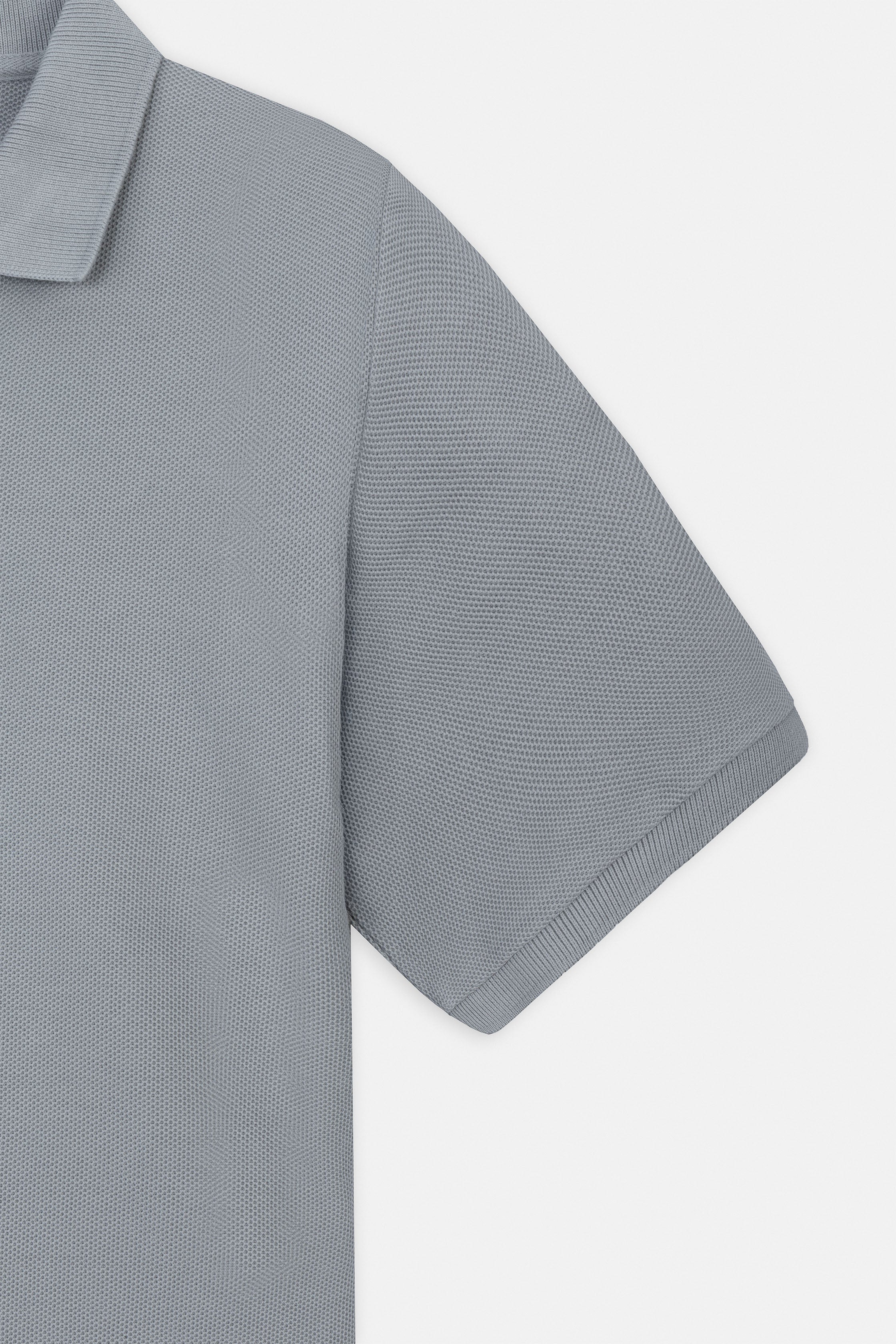 Pique Gray Cotton Polo