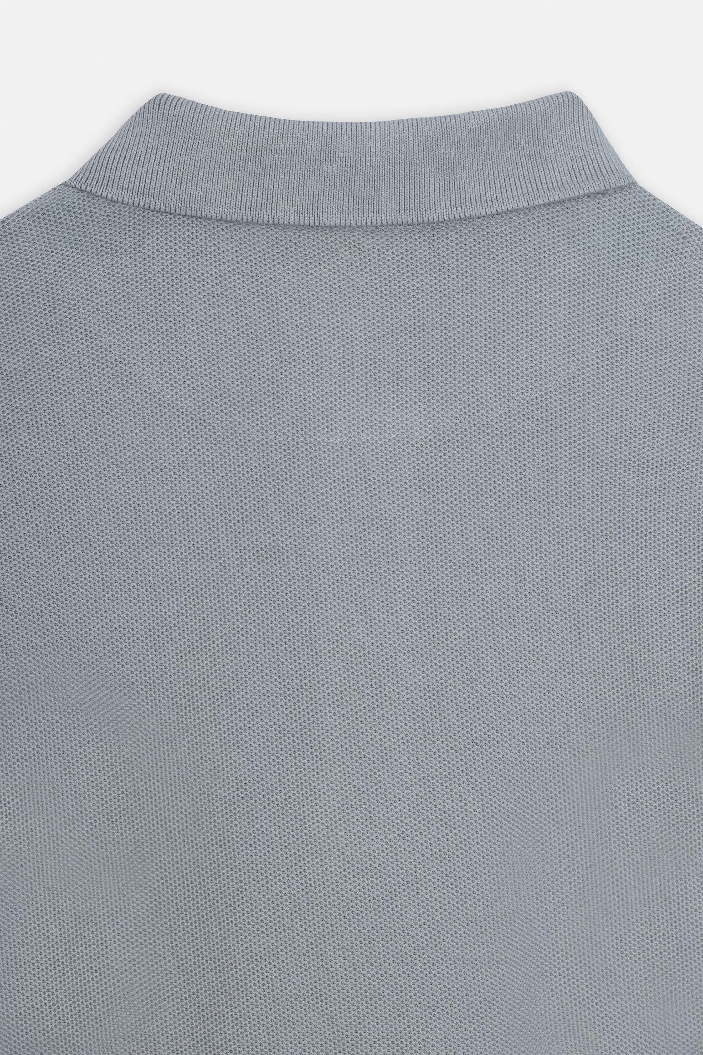 Pique Gray Cotton Polo
