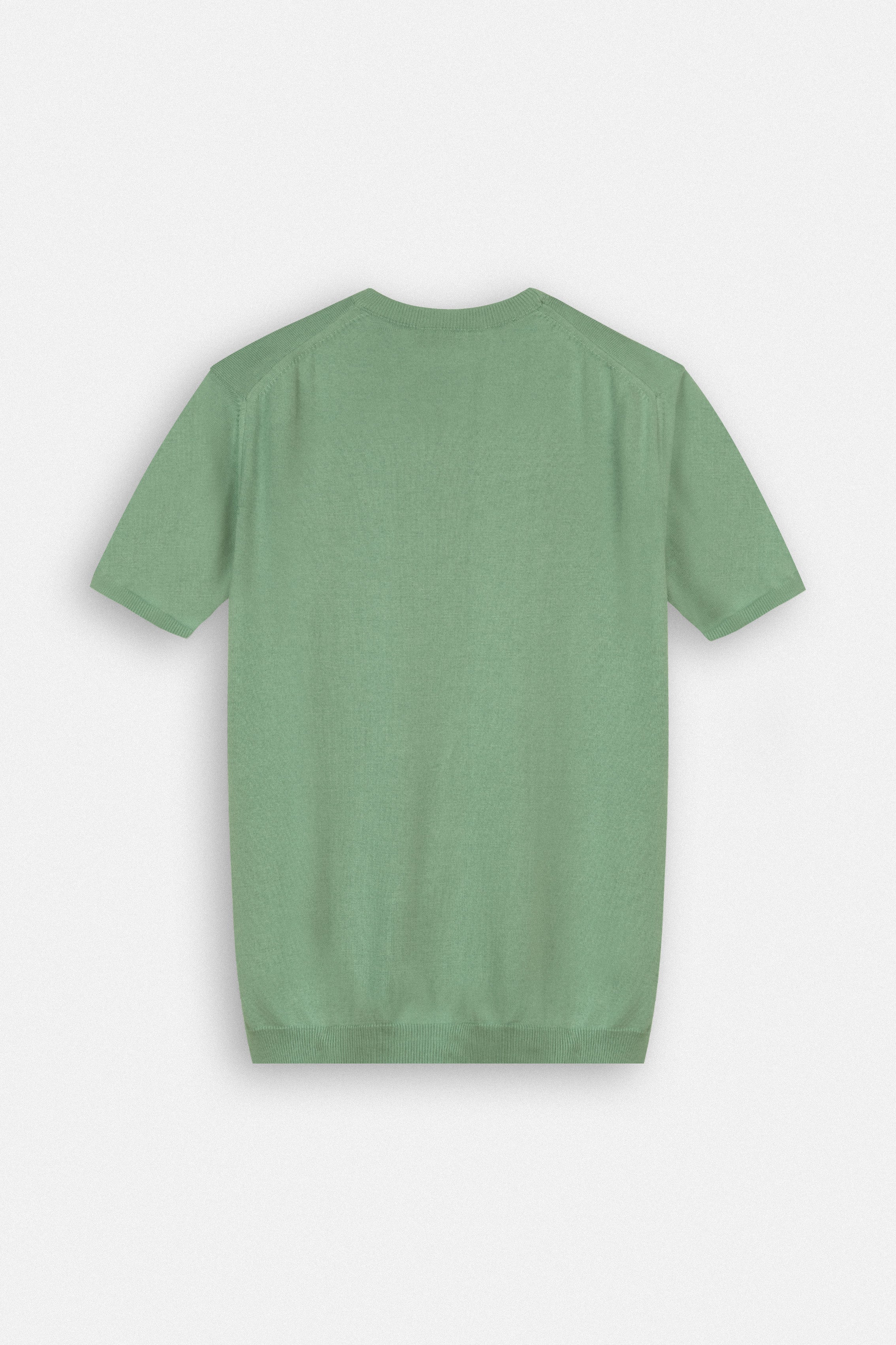 Green Knitted Round T Shirt