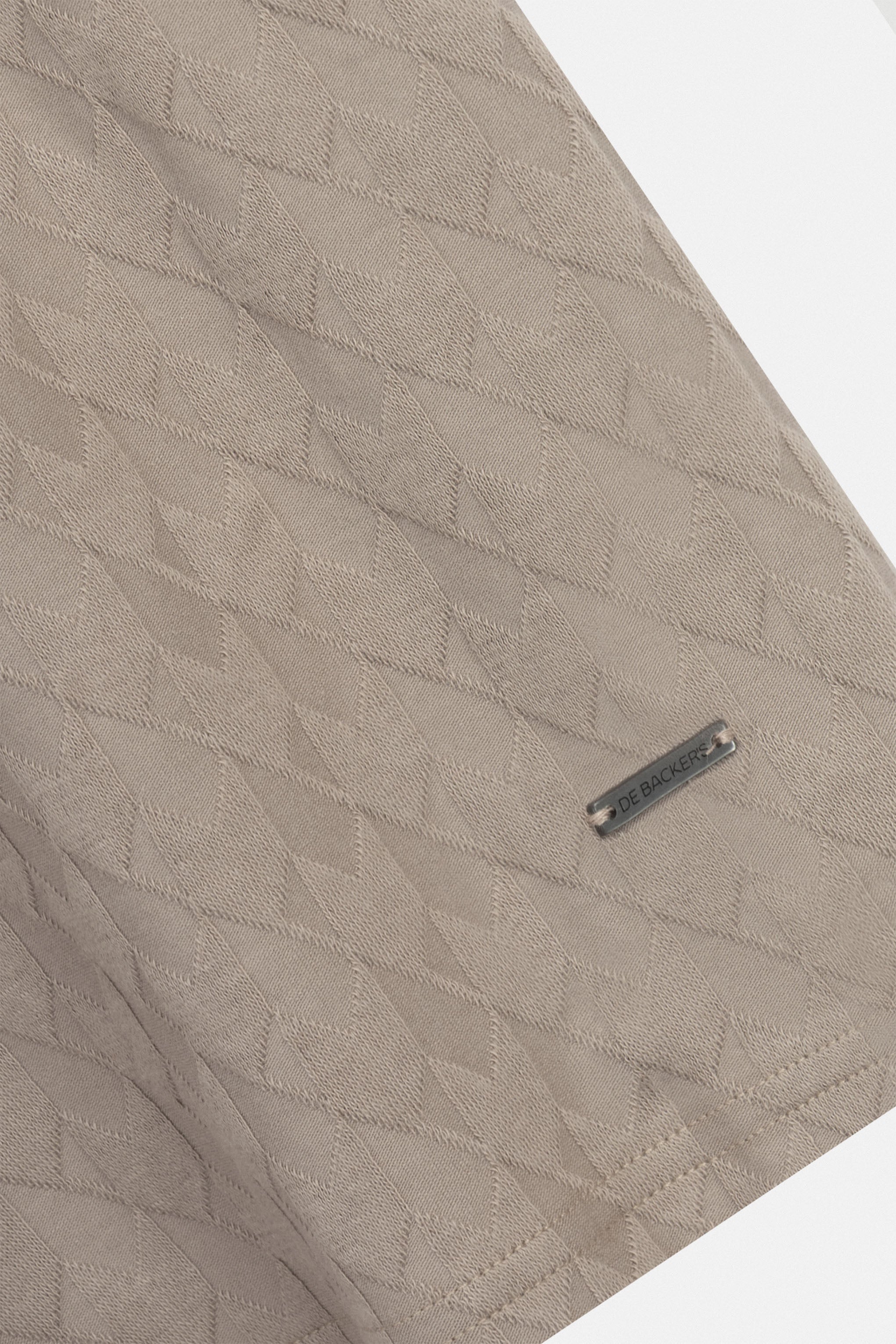 Jacquard Coffee Zip-Up Polo