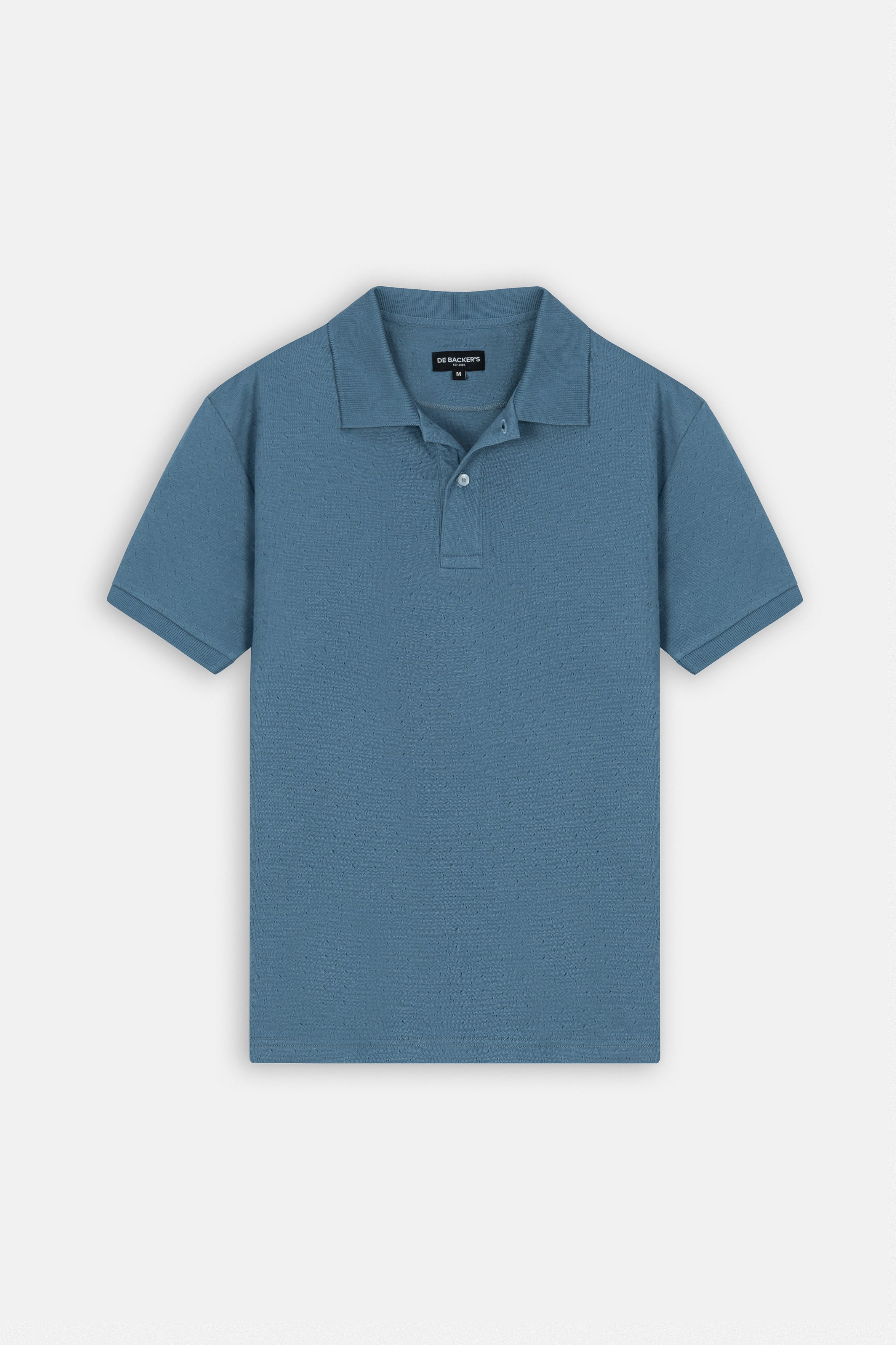 Jacquard Pique Basic Metallic Blue Polo