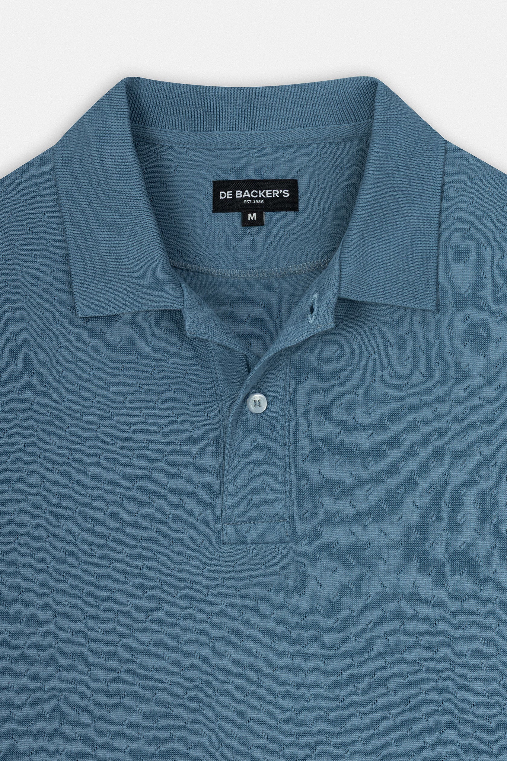 Jacquard Pique Basic Metallic Blue Polo