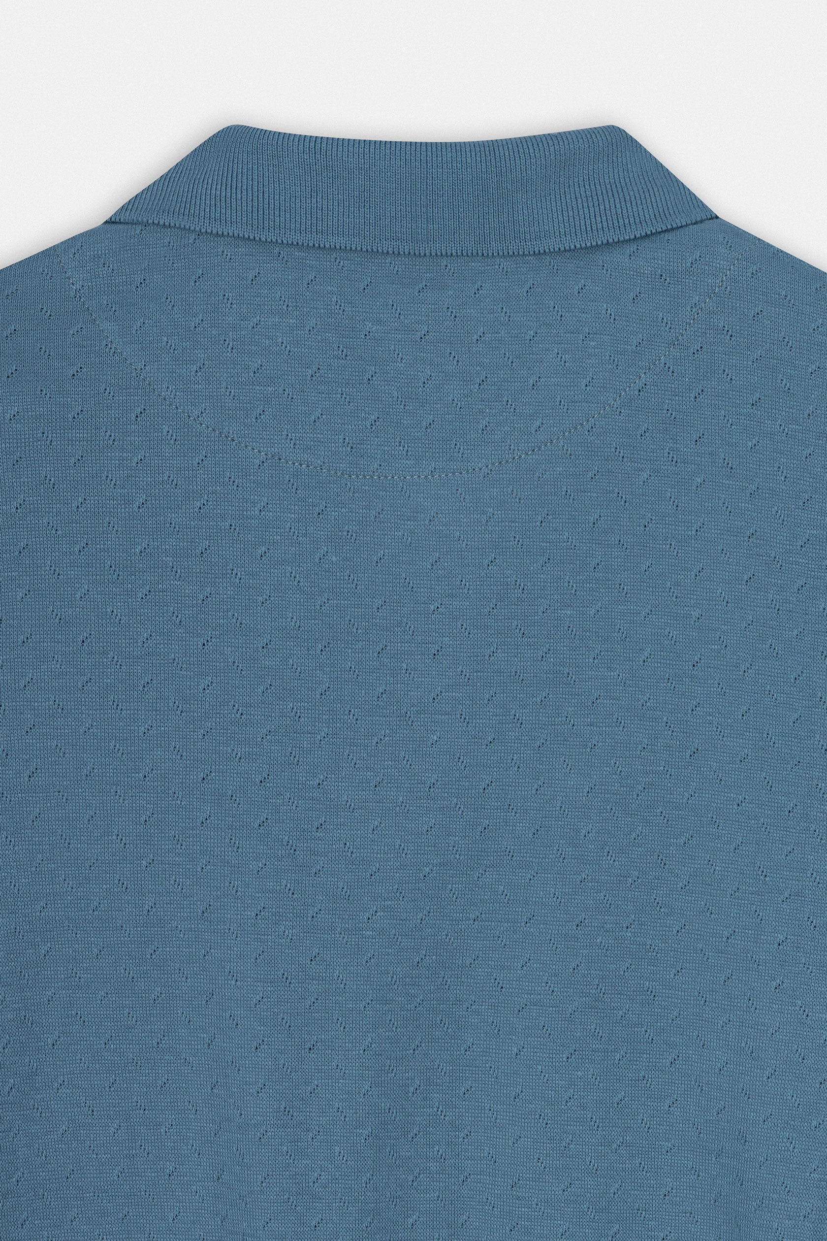 Jacquard Pique Basic Metallic Blue Polo