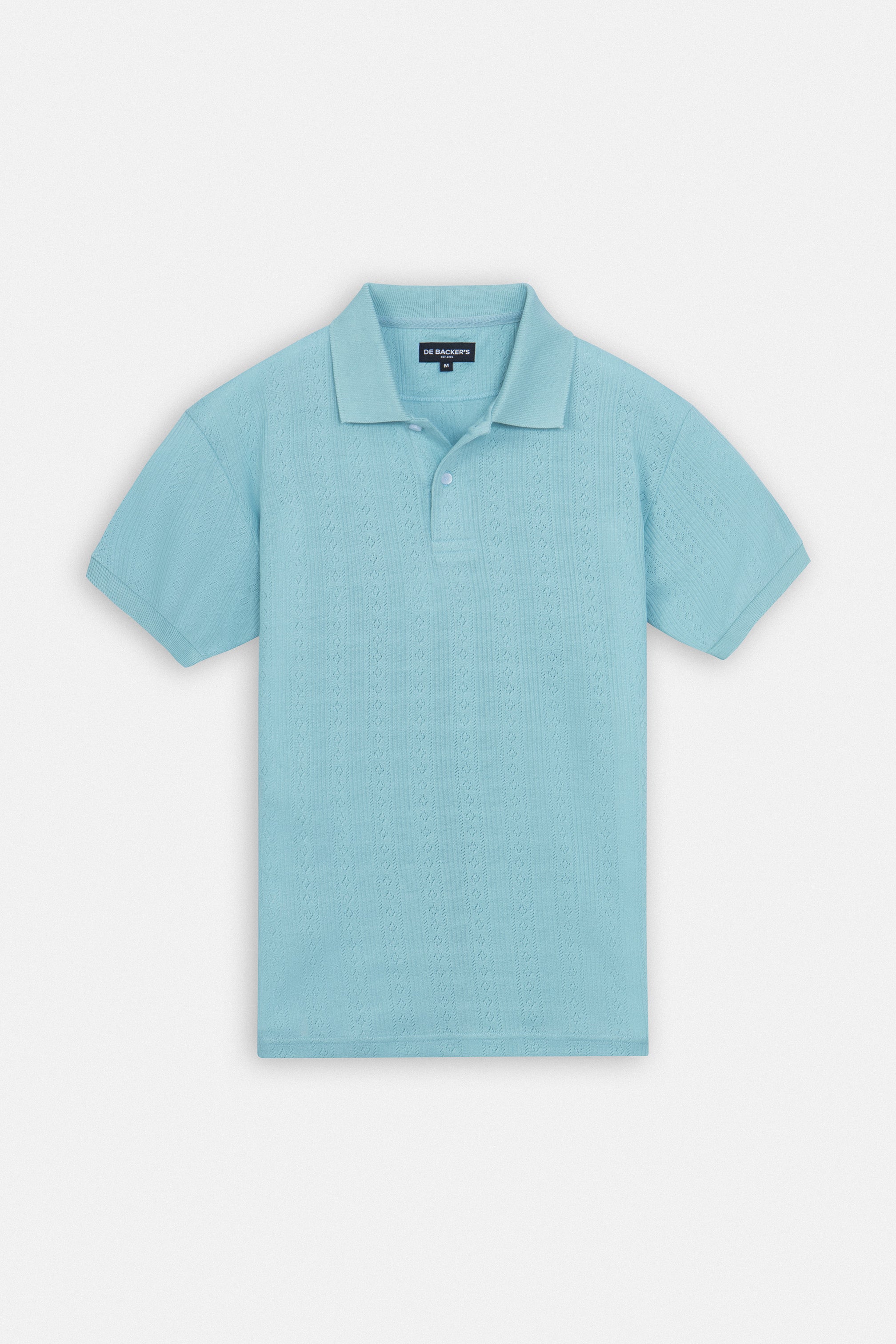 Pique Jacquard Powder Blue Cotton Polo