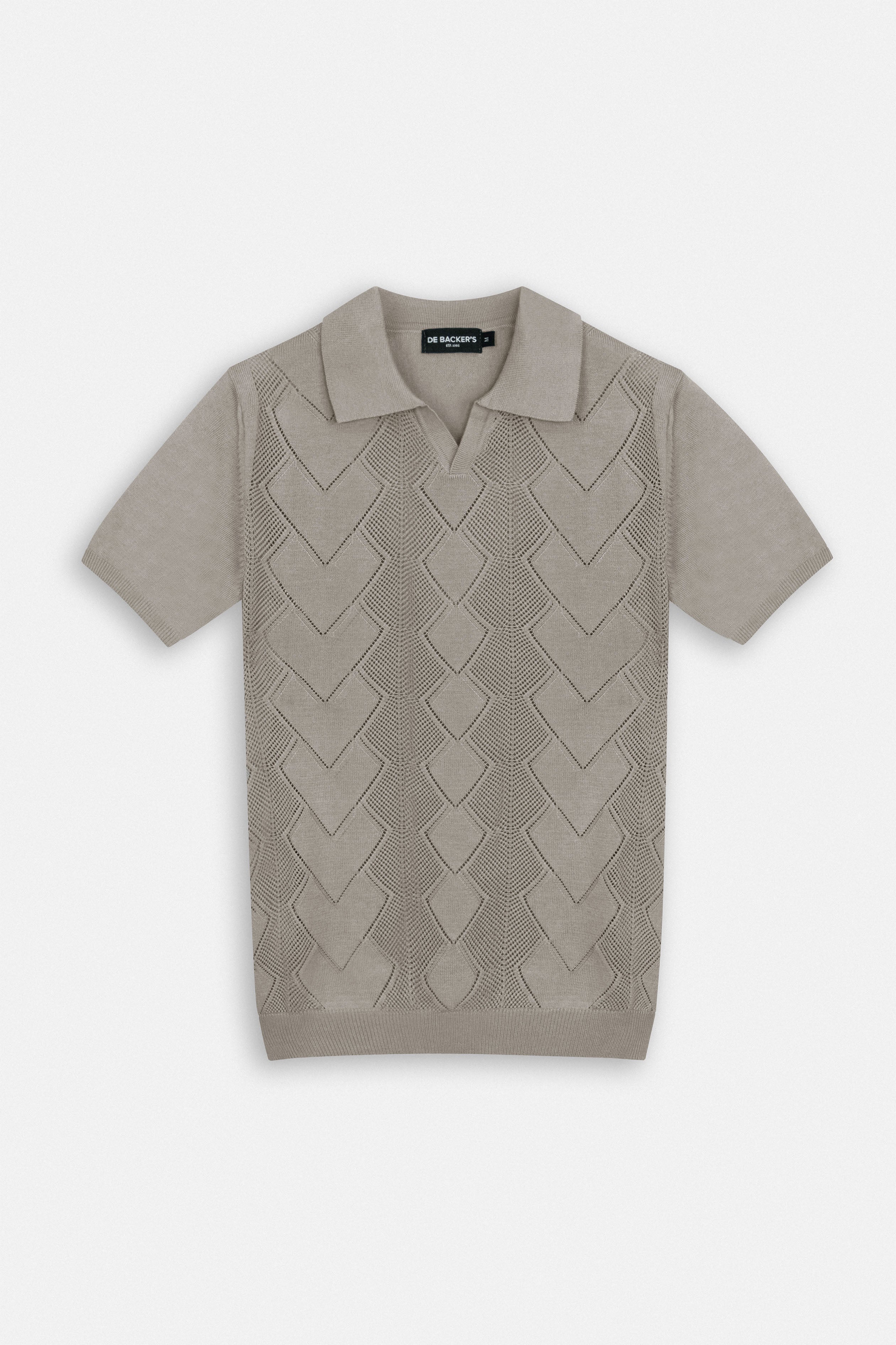 Knitted Gray V neck Polo