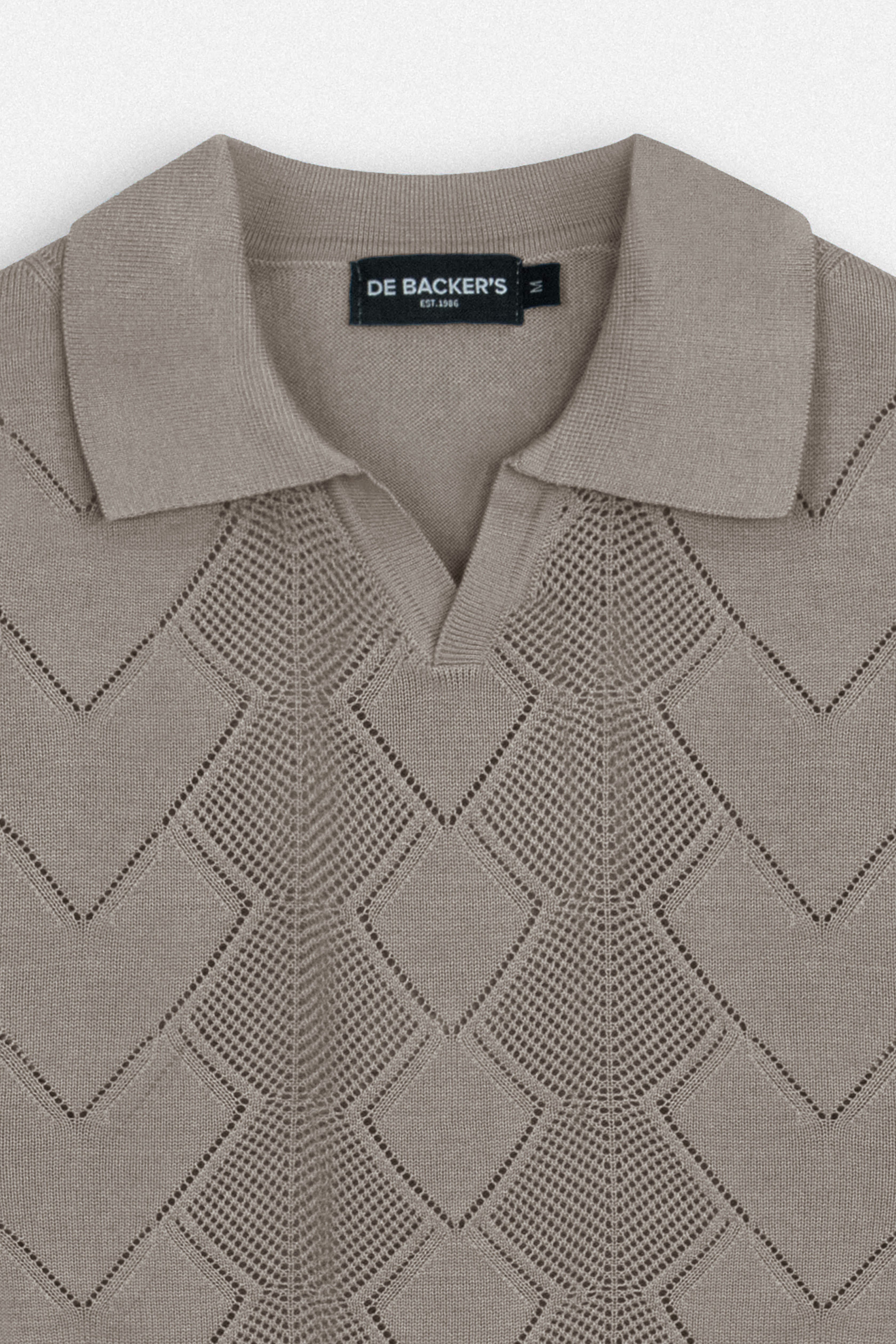 Knitted Gray V neck Polo