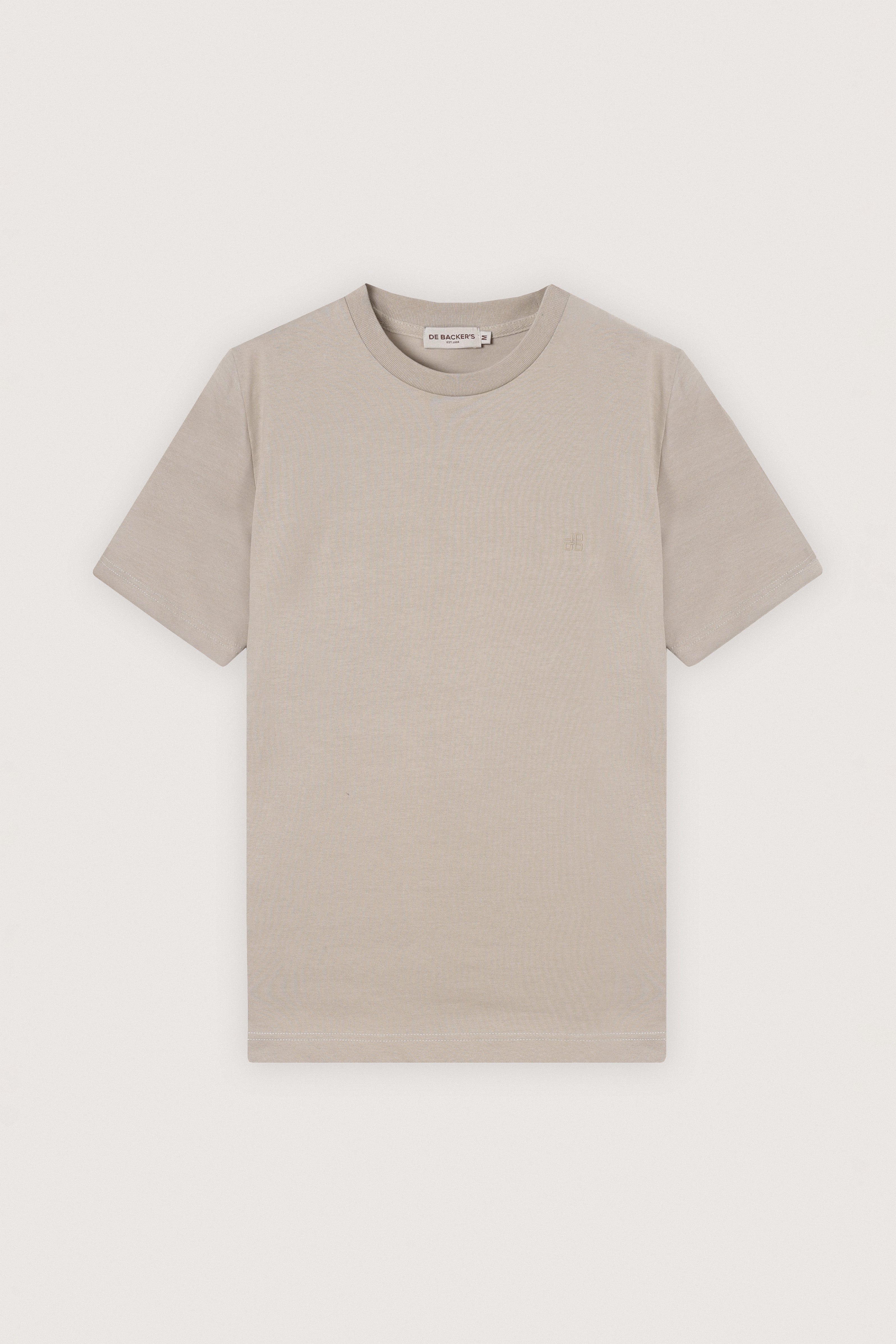 Light Beige Basic Round T-Shirt