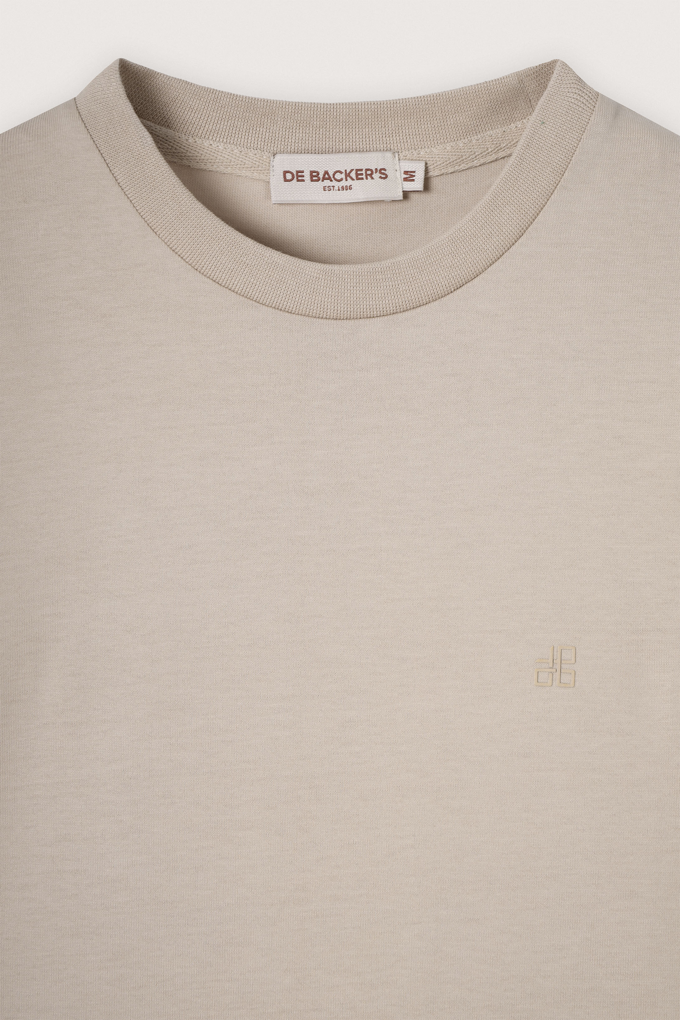 Light Beige Basic Round T-Shirt