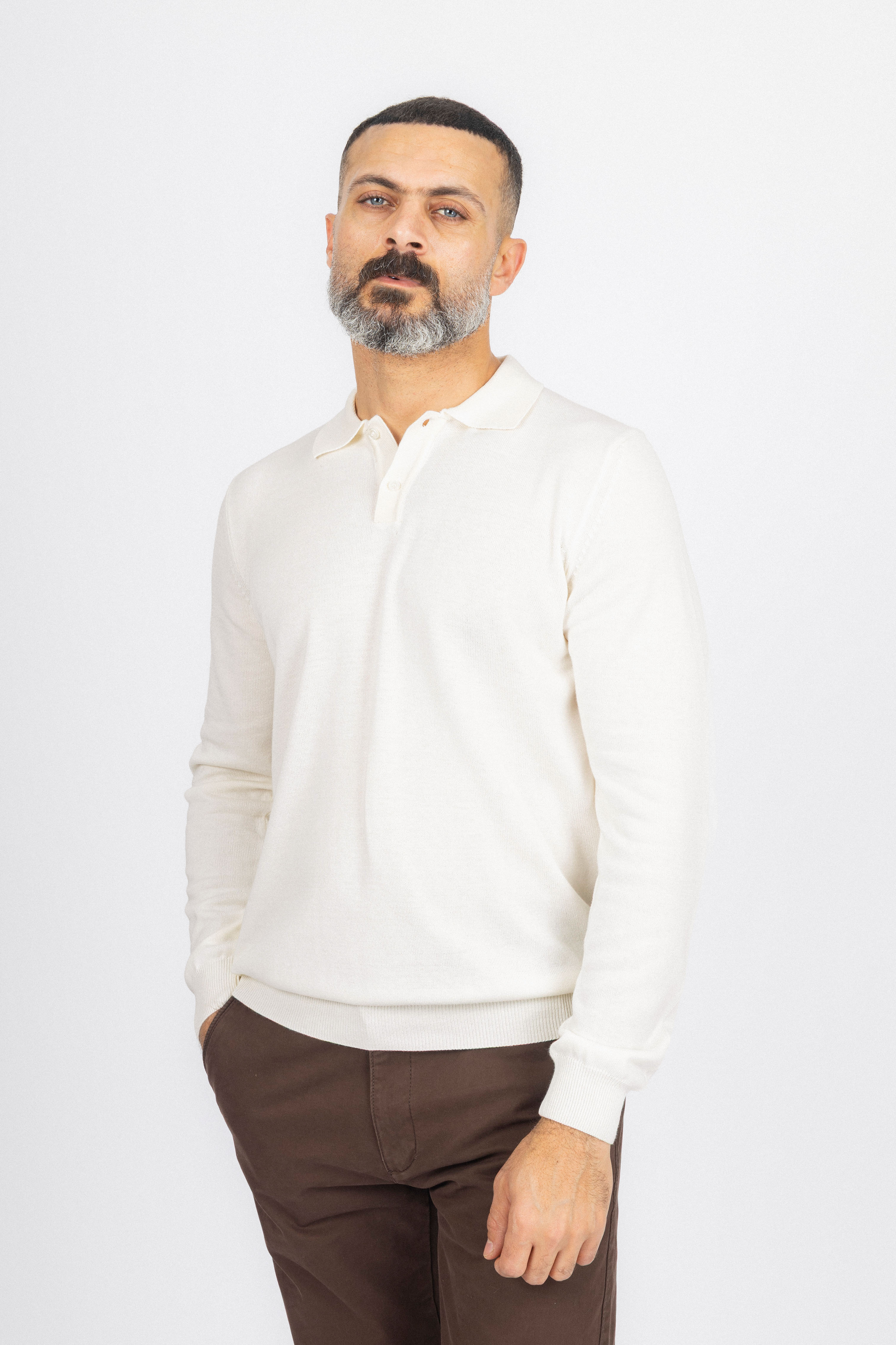 Off White Polo Pullover