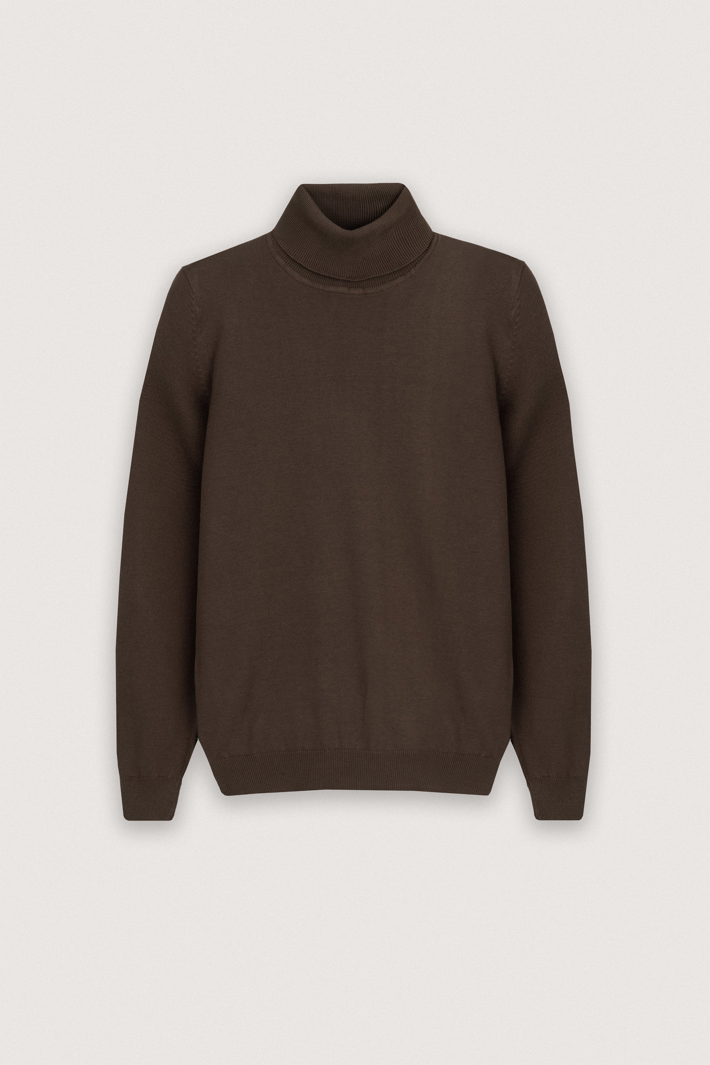 Dark Brown High-Neck Pullover