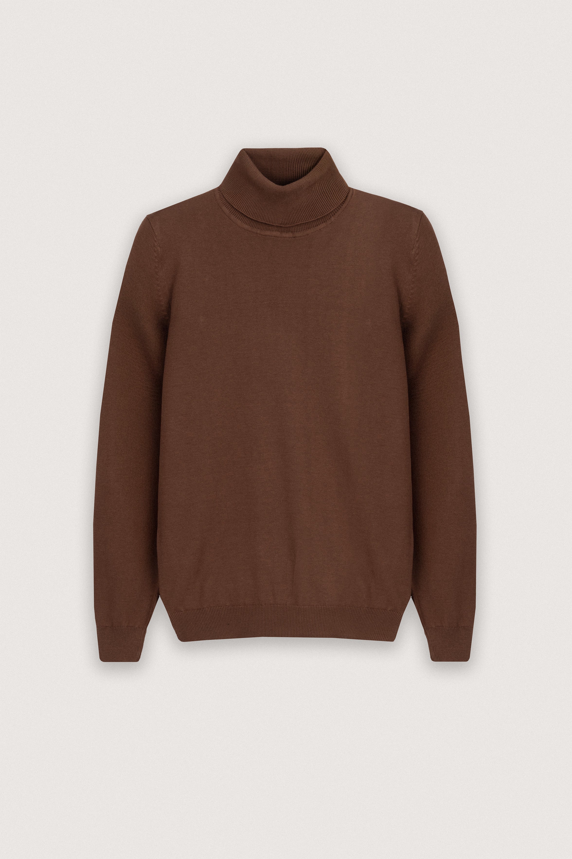 Brown High-Neck Pullover