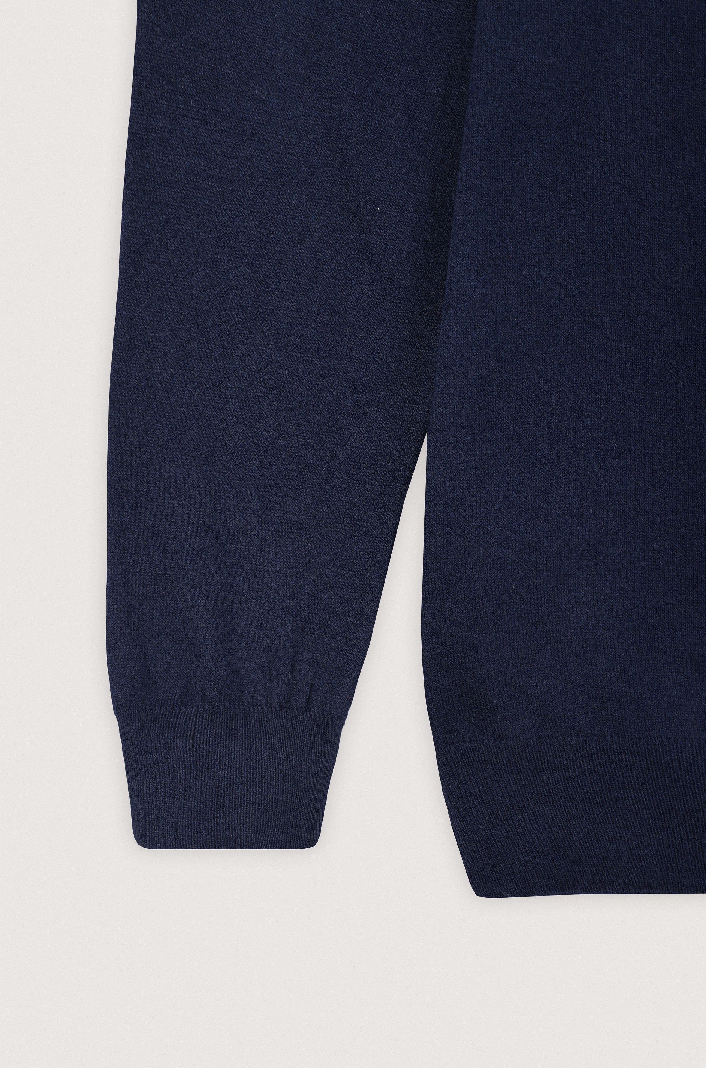 Navy Moc-Neck Pullover