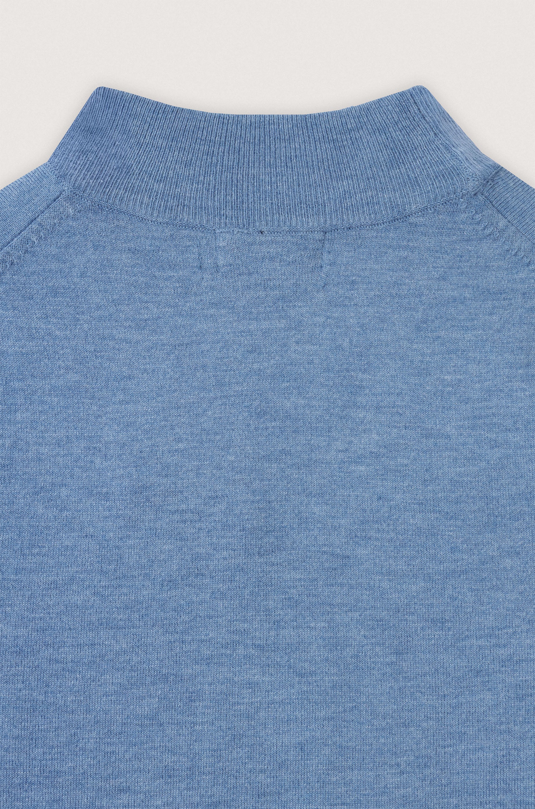 Light Blue Moc-Neck Pullover