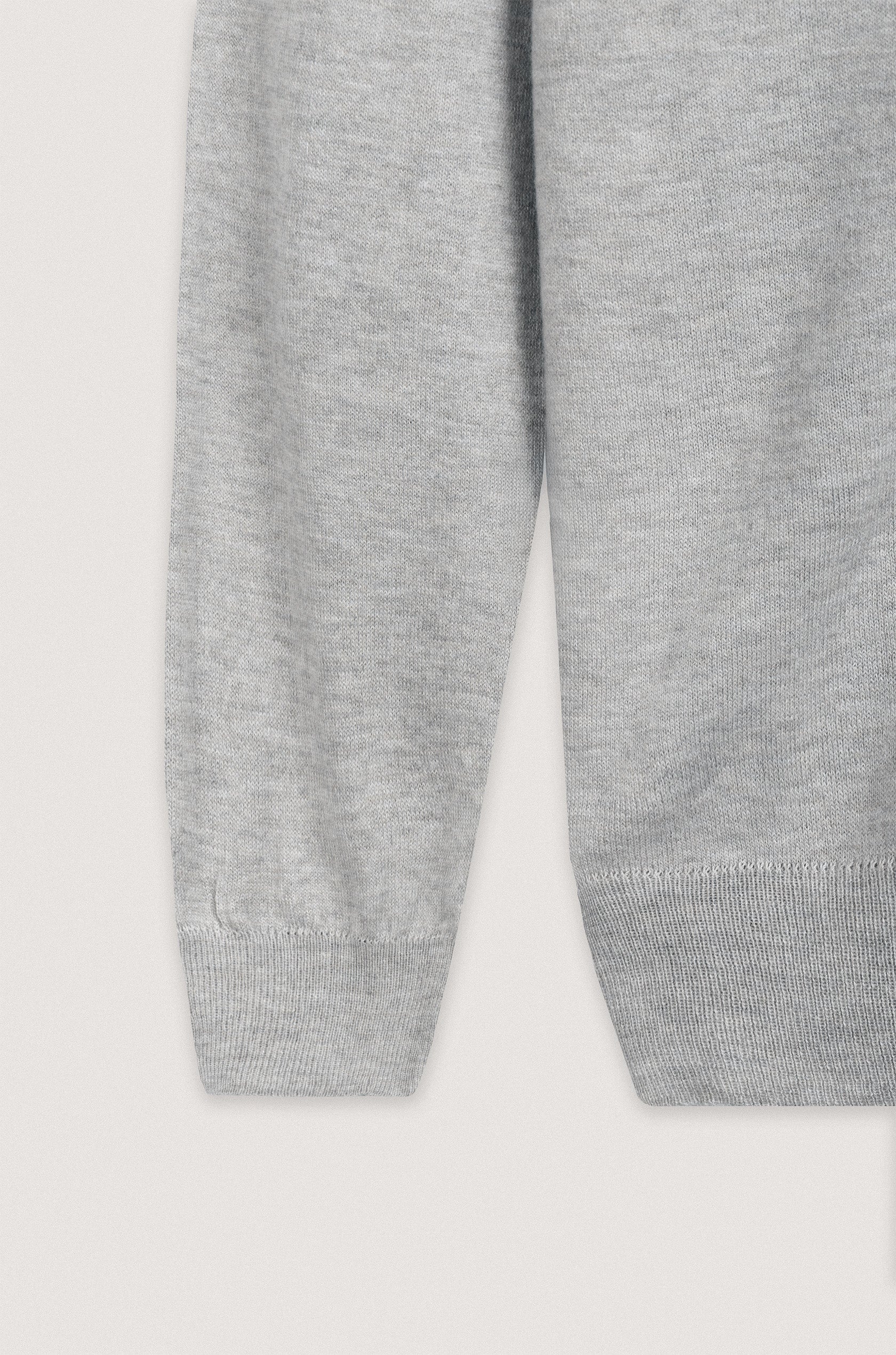 Light Gray Beige Moc-Neck Pullover