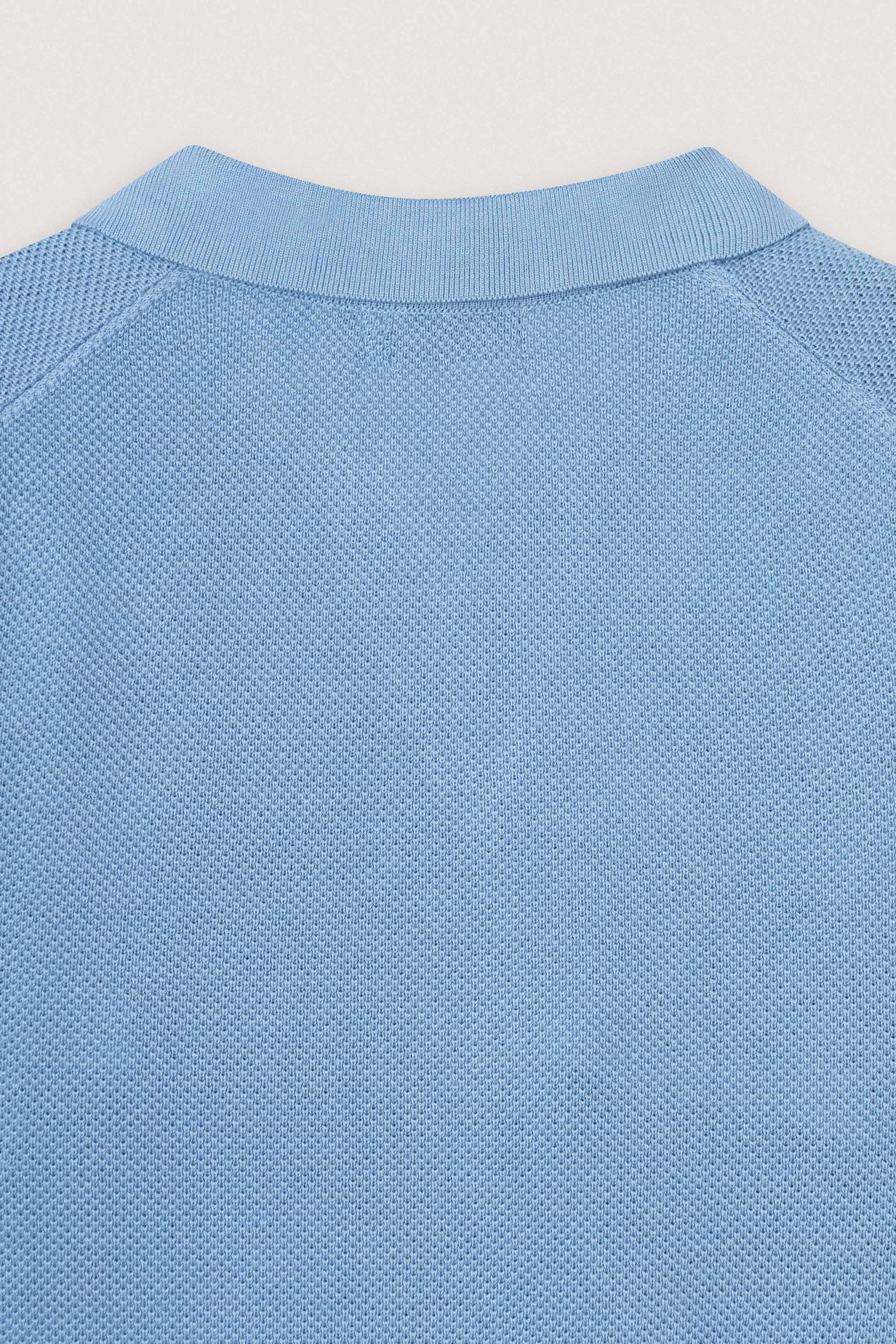 Light Blue Knitted Polo Pullover