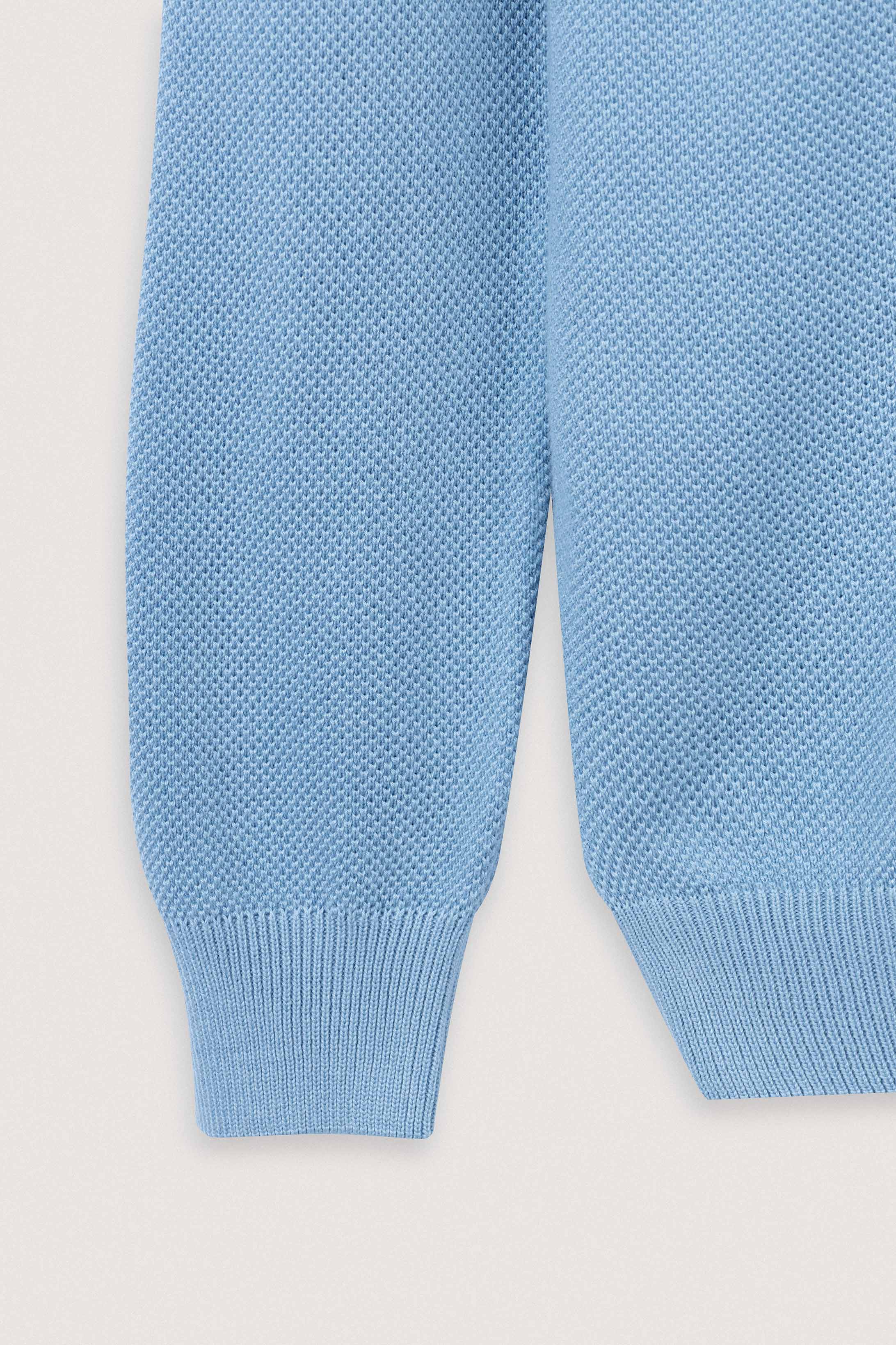 Light Blue Knitted Polo Pullover