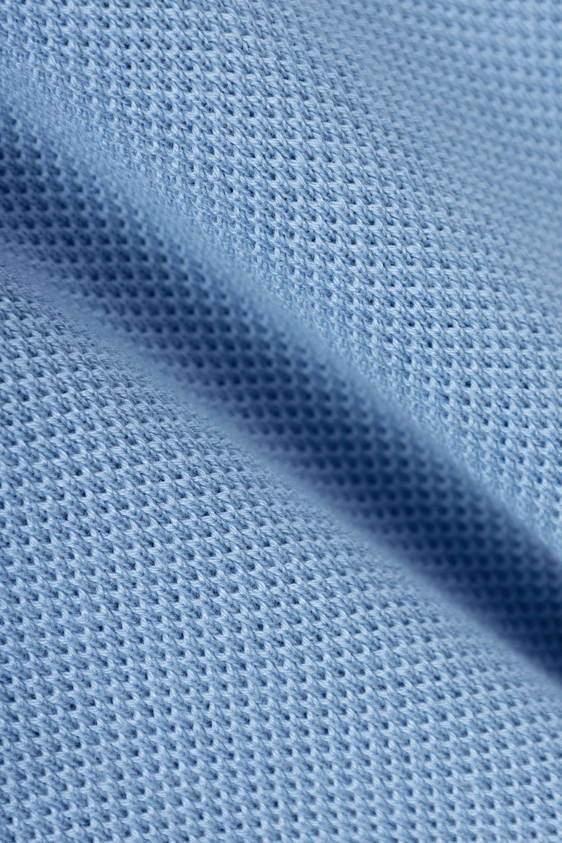 Light Blue Knitted Polo Pullover
