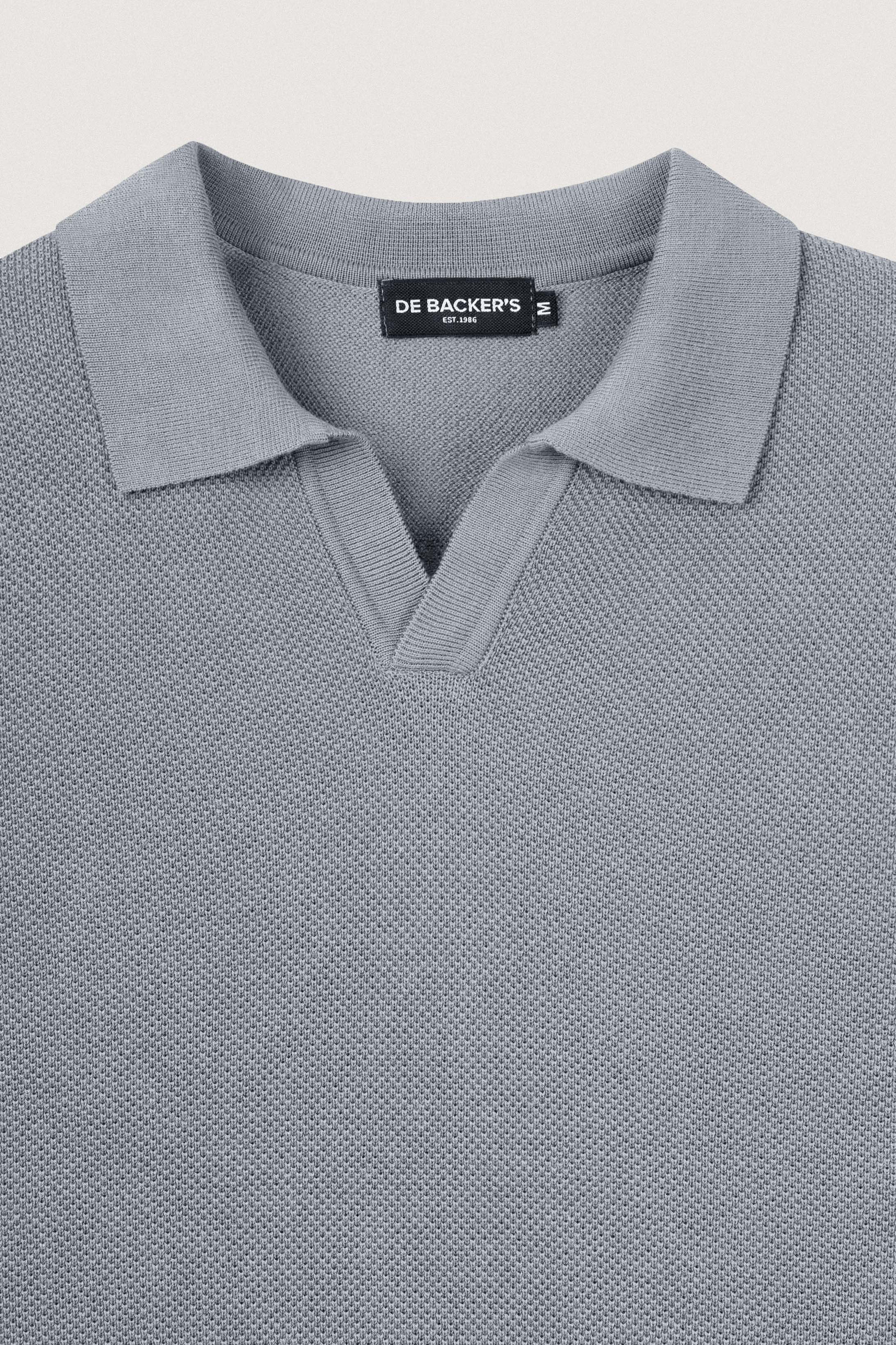 Light Gray Knitted Polo Pullover