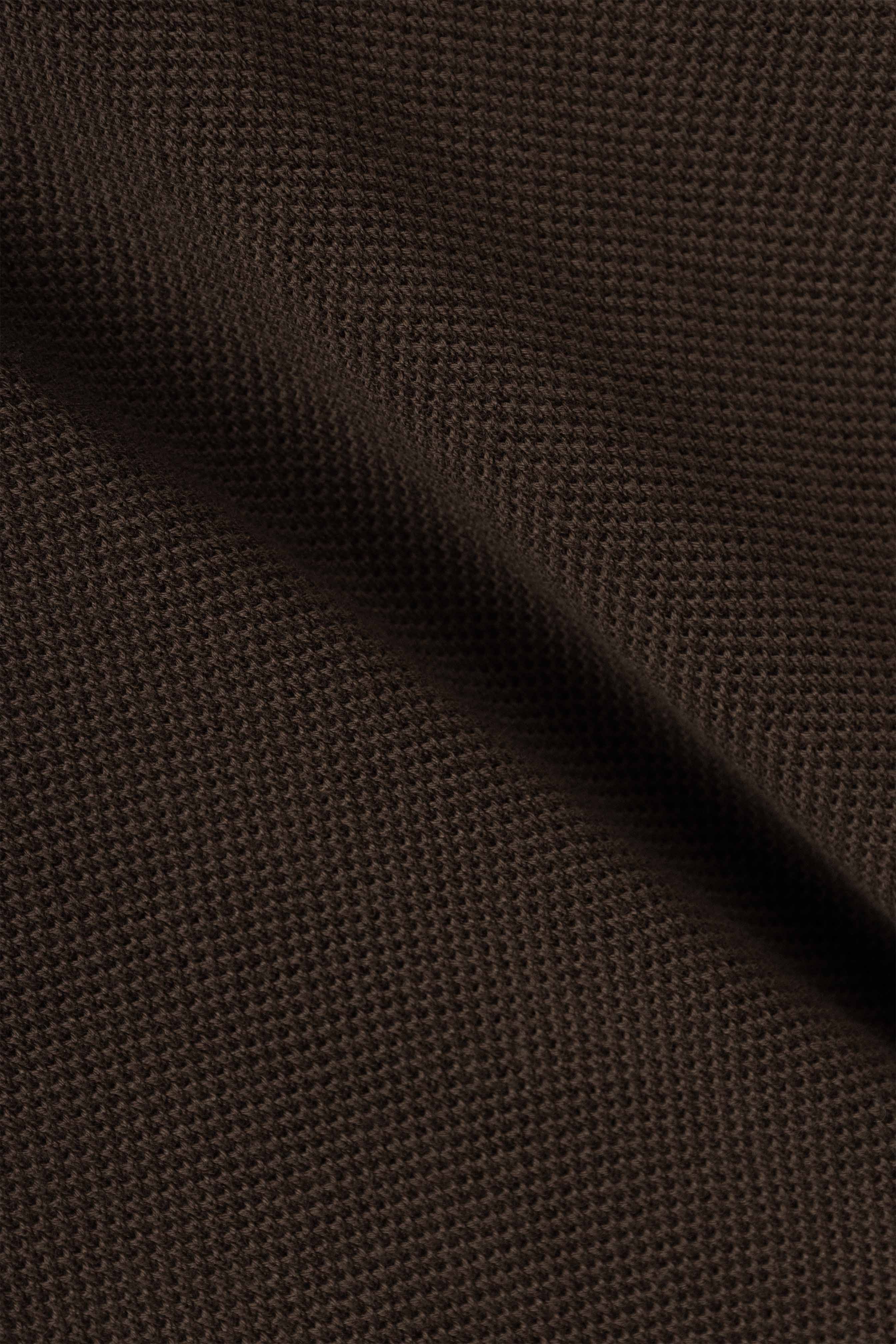 Burnt Brown Knitted Polo Pullover