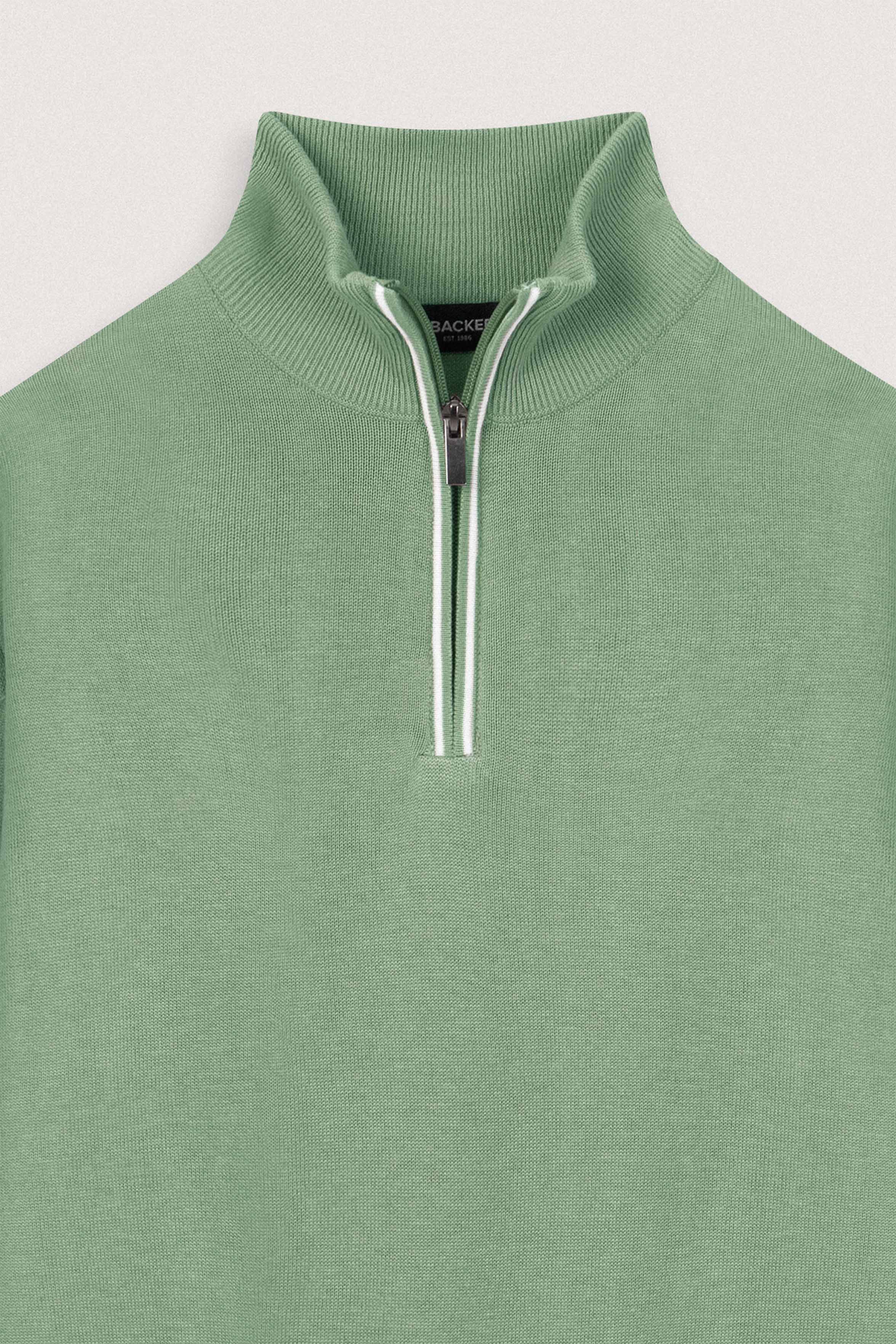 Light Green Half-Zipper Pullover
