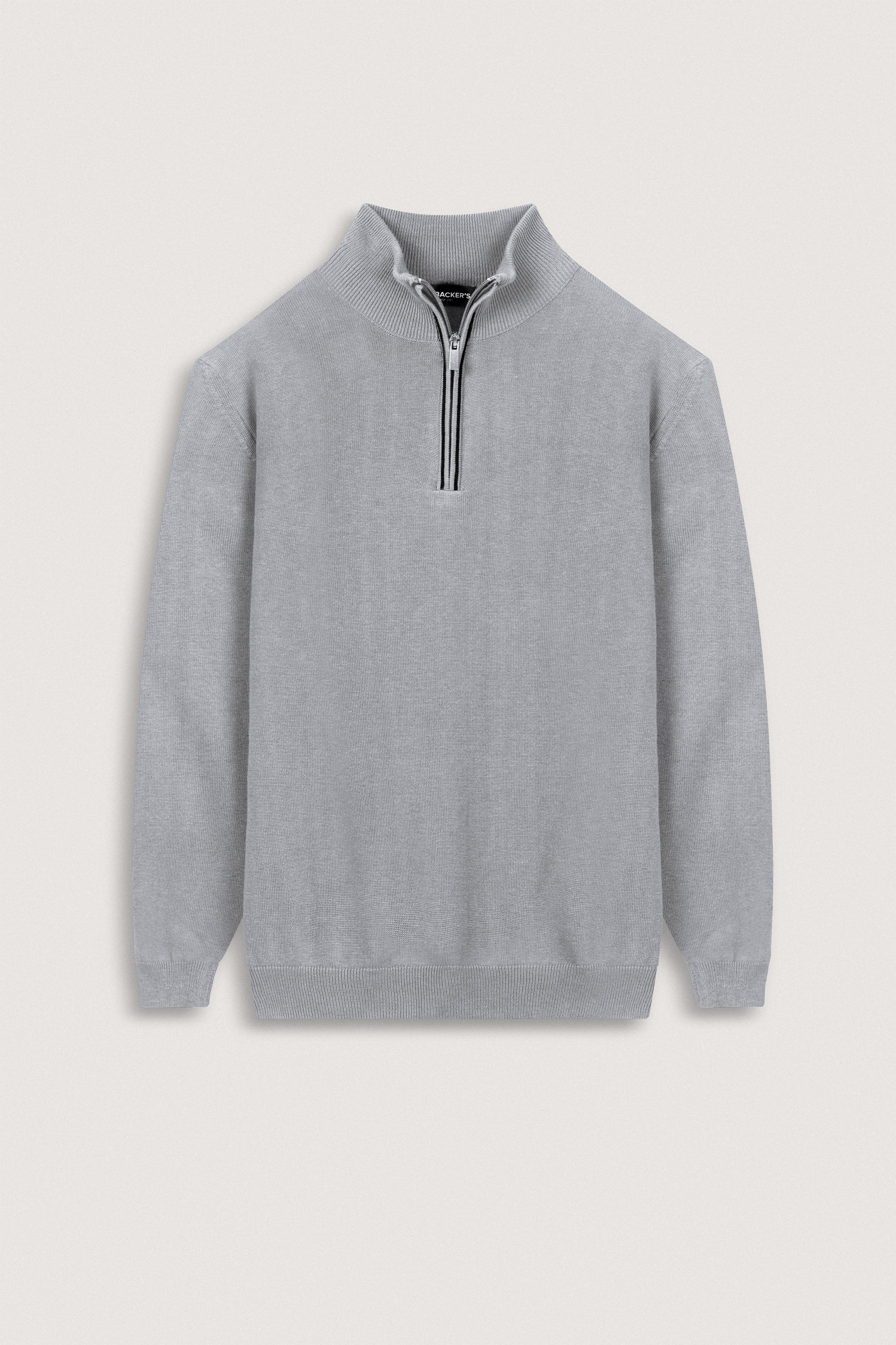 Light Gray Half-Zipper Pullover