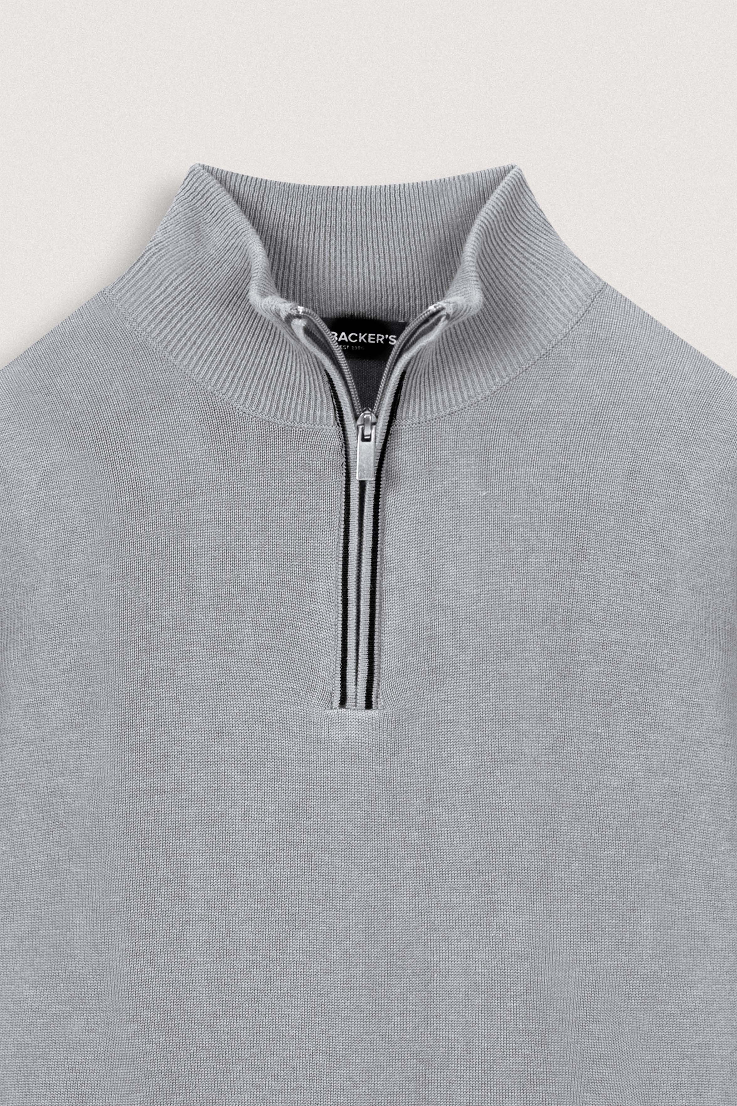 Light Gray Half-Zipper Pullover
