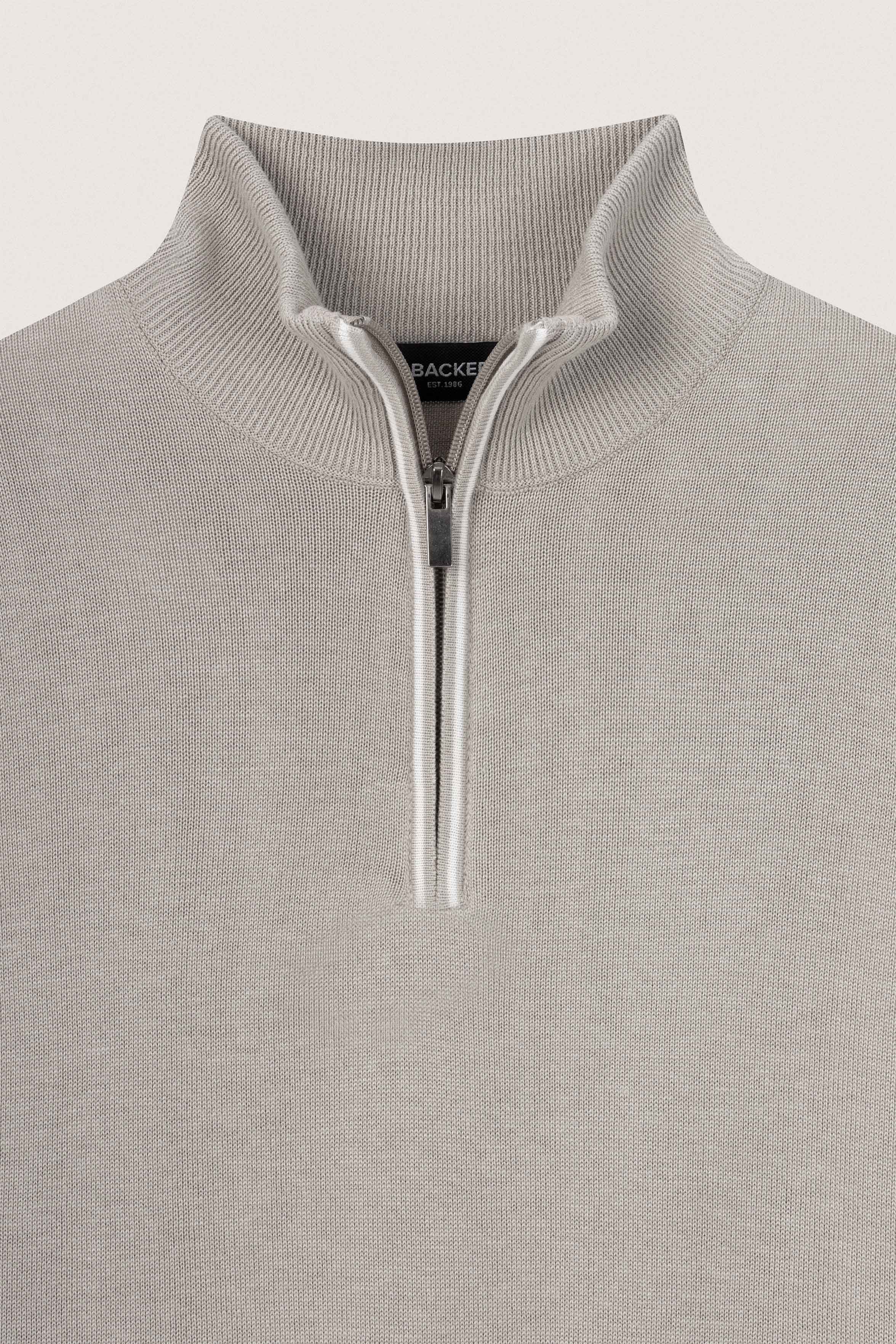 Light Beige Half-Zipper Pullover