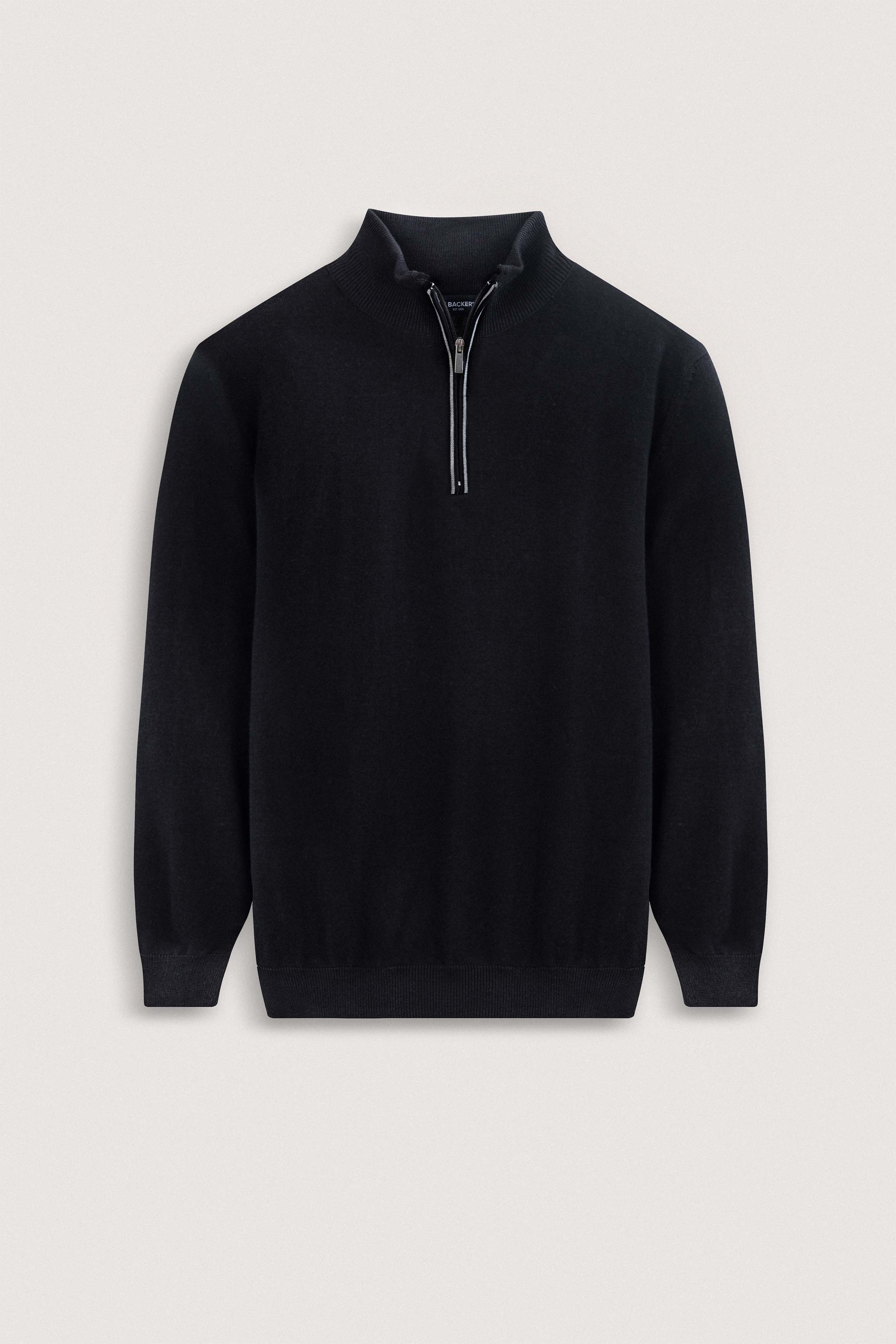Black Half-Zipper Pullover