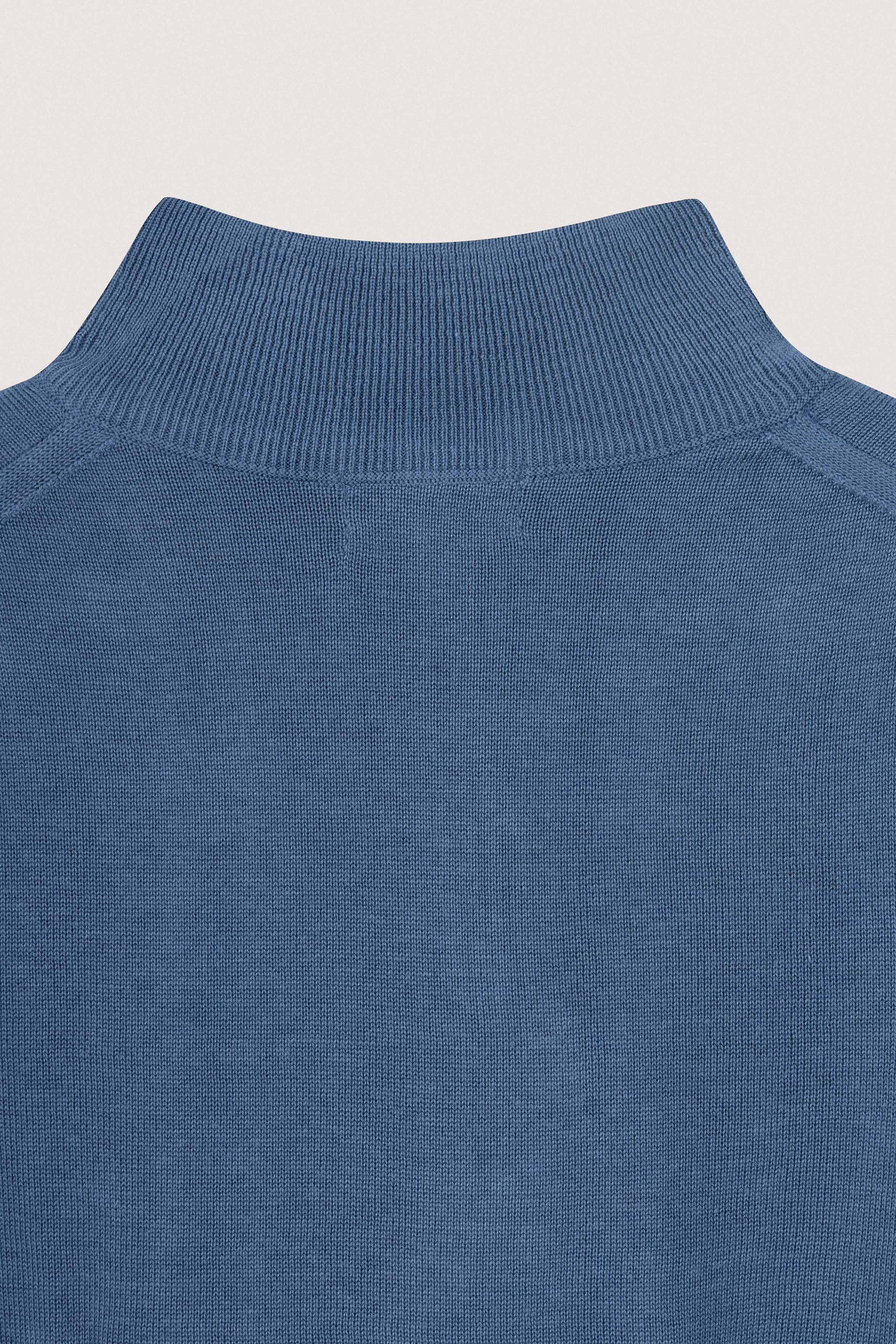 Blue Half-Zipper Pullover