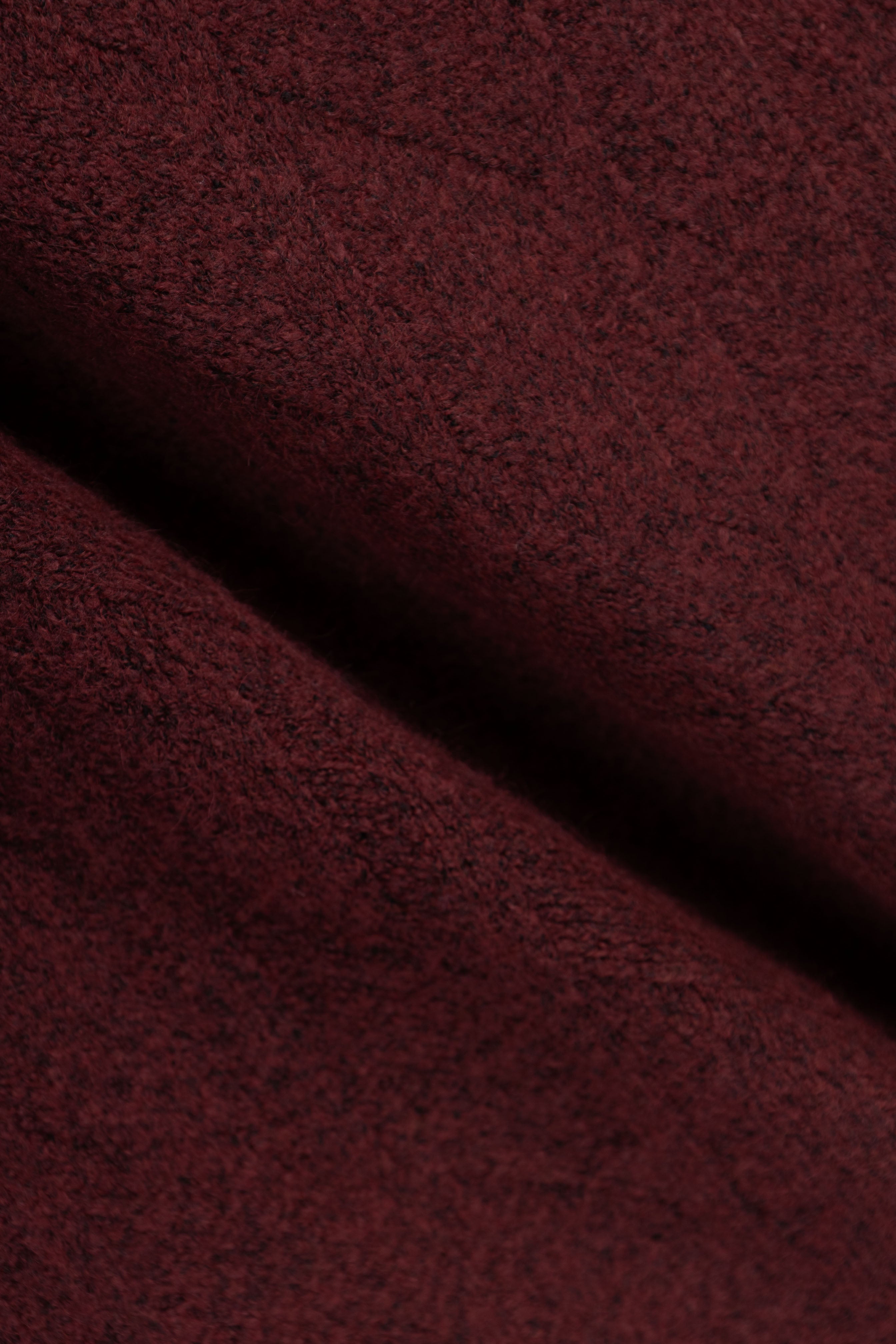 Dark Red Knitted Quarter-Zipper Pullover